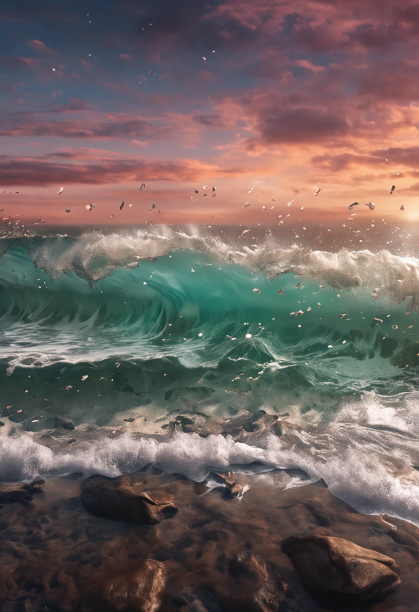 "Ebook cover, k hd,Clear details,Use the seascape as an expression of fear and uncertainty,Anxiety about the future。"