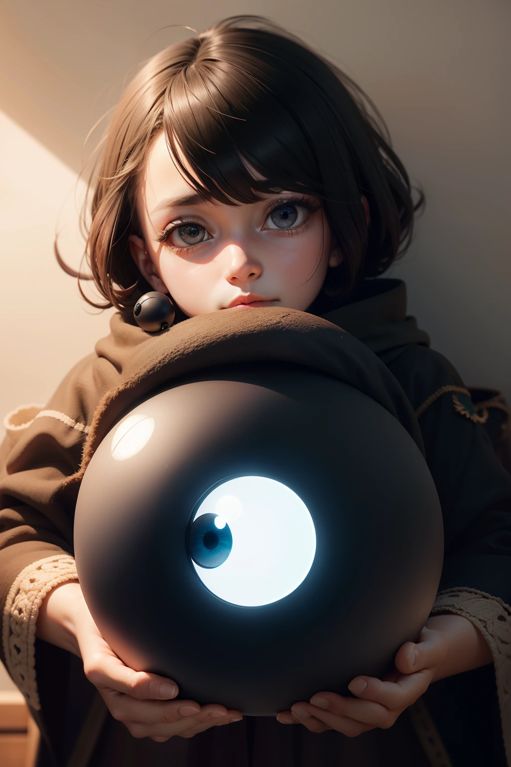 One-eyed creatures,Spherical creatures,adolable,، simple,Being touched