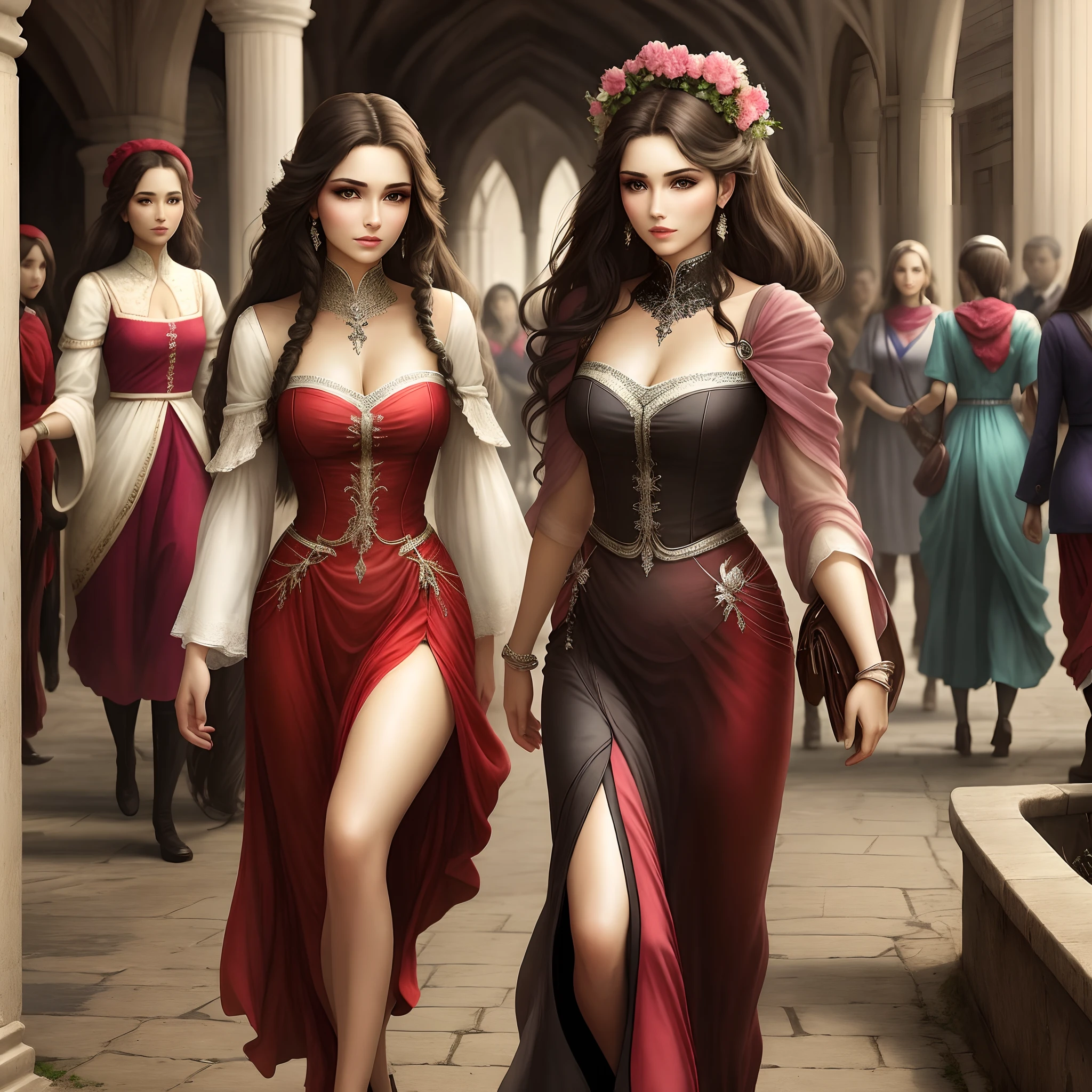 Beautuful Women,stocklings,long leges,ancient wind,