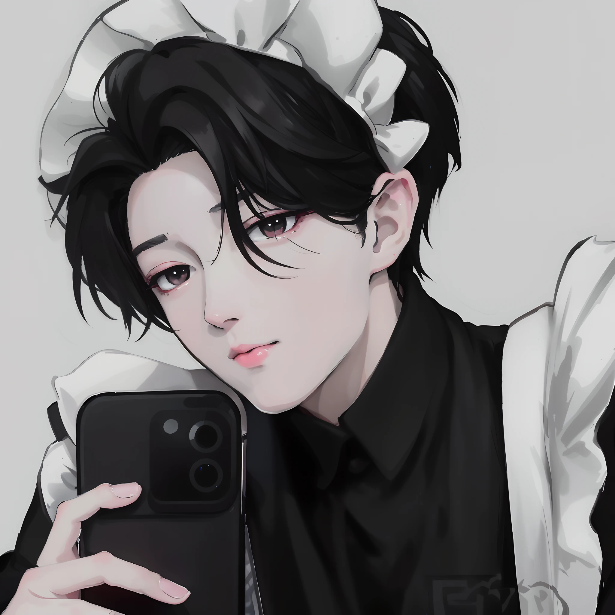 anime - style image of a woman holding a cell phone in her hand, levi ackerman, artwork in the style of guweiz, in an anime style, high quality fanart, handsome guy in demon slayer art, inspired by Bian Shoumin, made with anime painter studio, in anime style, demon slayer rui fanart, official fanart, 2 0 2 2 anime style