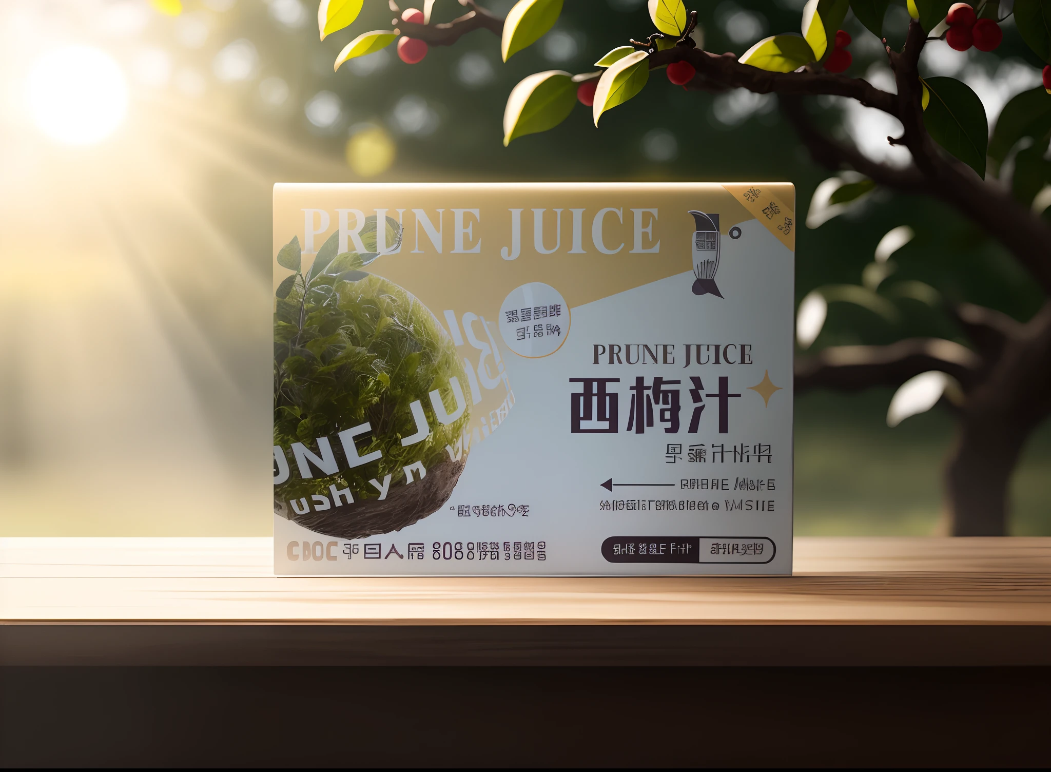 tmasterpiece,best qualtiy,(The is very detailed的 CG unified 8k 壁纸)(best qualtiy),(Most Best Illustration),(best shadow) ,ultra - detailed,The label is white,Prune orchard in background,Yellow soft light irradiation, --v6