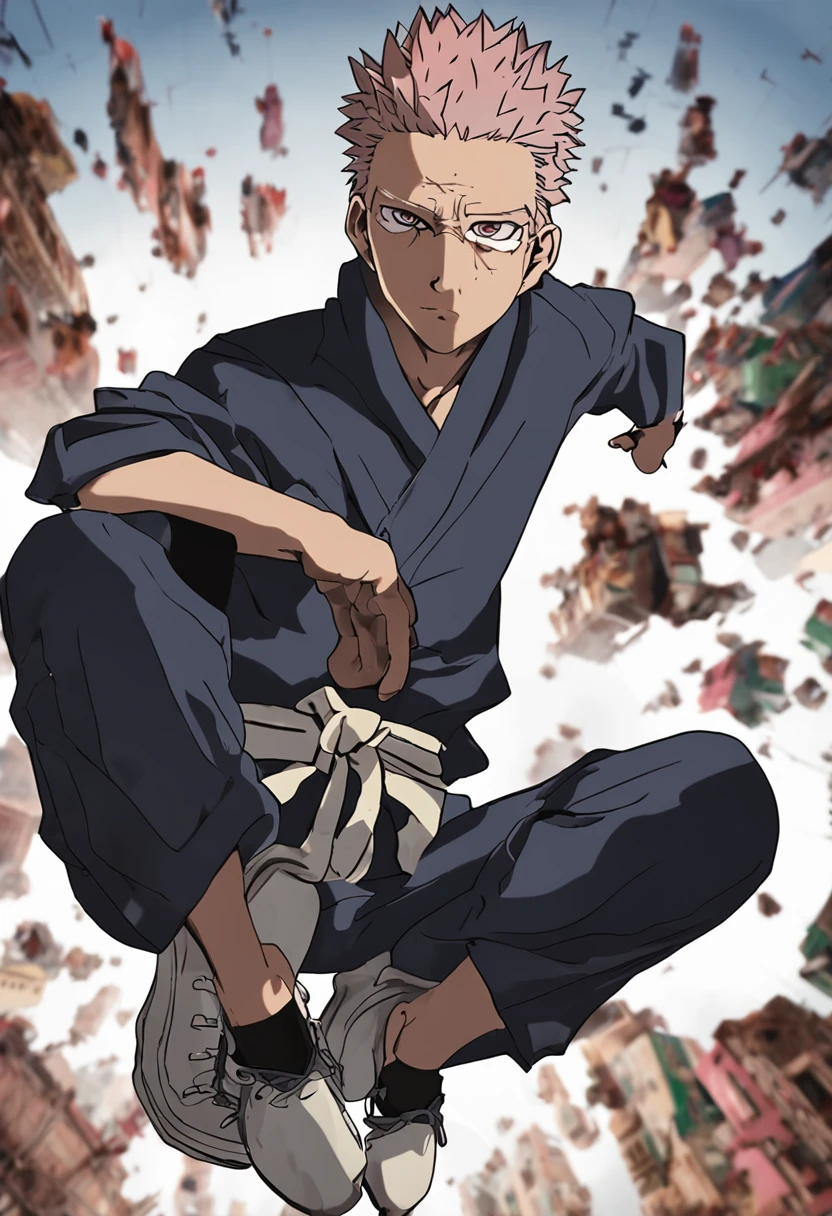 Crie uma imagem altamente realista do personagem Satoru Gojo do anime 'Jujutsu Kaisen'. A imagem deve capturar os detalhes do rosto, Character's hair and clothing. The pose should convey the confidence and power characteristic of Satoru Gojo. Lighting should be well crafted to emphasize facial features and create depth in the image. Certifique-se de que os olhos exibam o seu dom de 'Limitless Cursed Technique'. The style of the image should be as close as possible to a photographic and realistic representation.