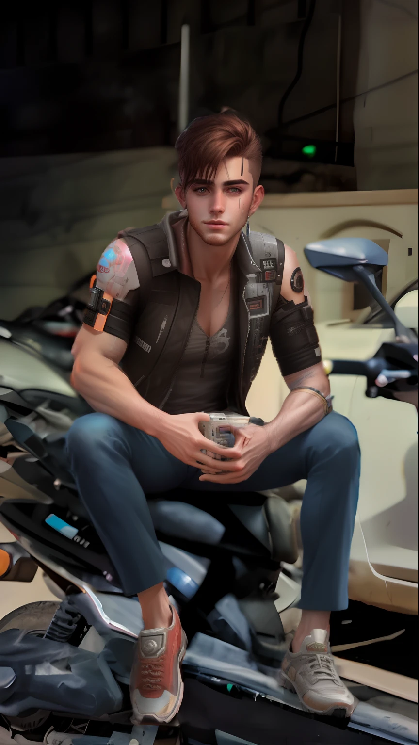 8k , ultra hd, realistic face , change background and create cyberpunk handsome boy with realistic background,