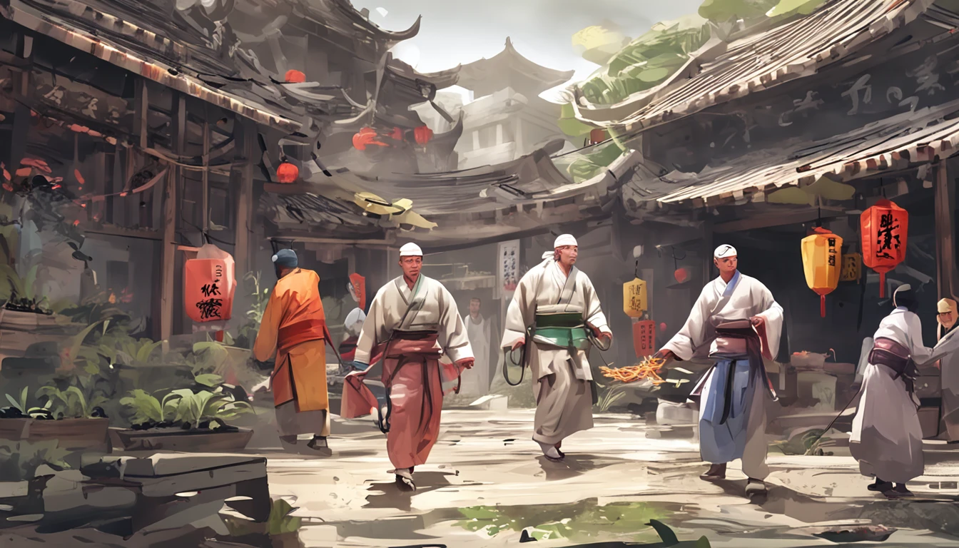 Lanzhou beef noodles,Noodle Man,Noodles humanized,male people,Noodles,strong,Plants in hand,white clothes,Chinese style clothes,excited,Figures,blindbox,8K