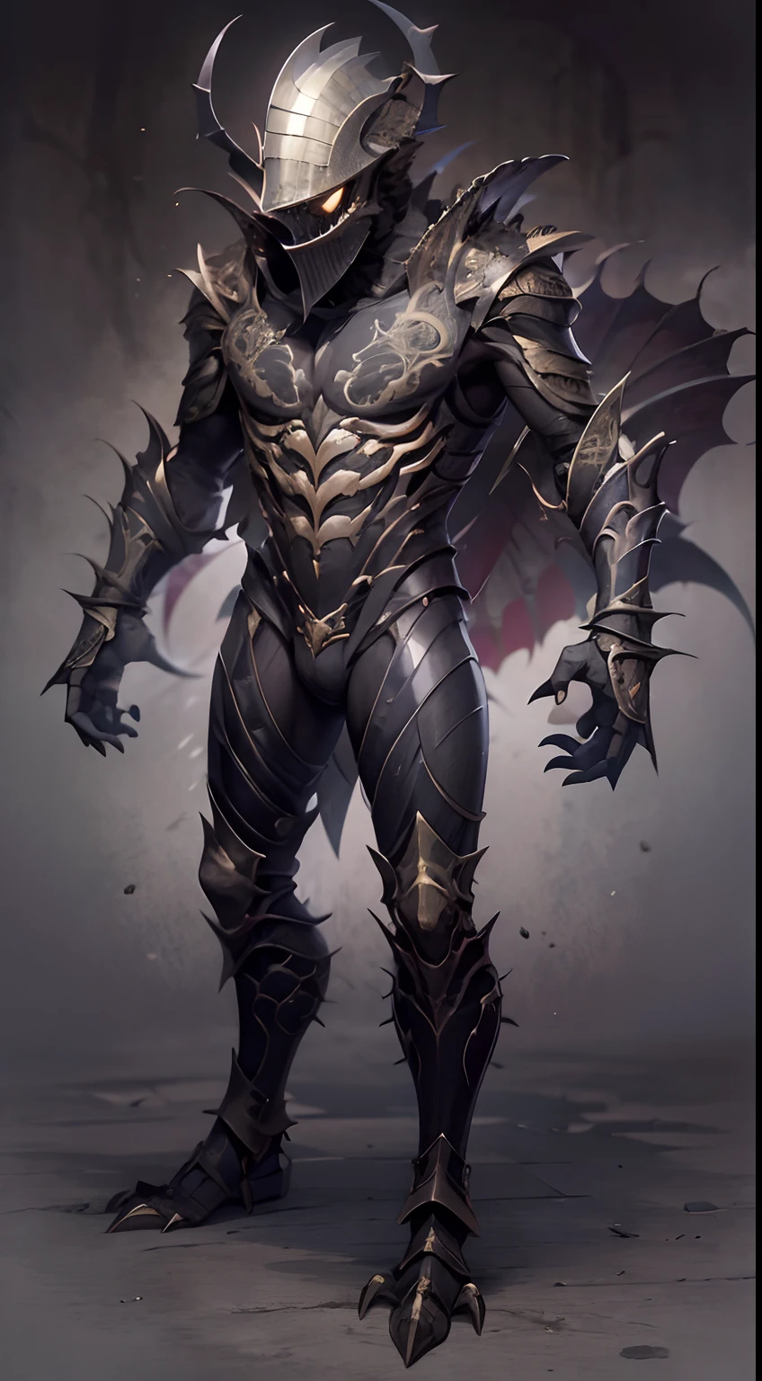 Game character standing drawing design，Beetle monster，cunning，8 Limbs，Knuckle knife，Fighting posture，（full bodyesbian：1.4），with black background，clean backdrop，depth of fields，high light，Real light，Ray traching，OC renderer，UE5 renderer，Hyper-realistic，best qualtiy，8K，Works of masters，super-fine，Detailed pubic hair，Correct anatomy，