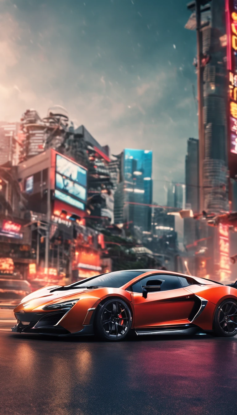 sports cars，真实感，multiple angle，Showcasing its dynamism and line beauty。Shoot at low angles to highlight the sports car's sense of power and speed