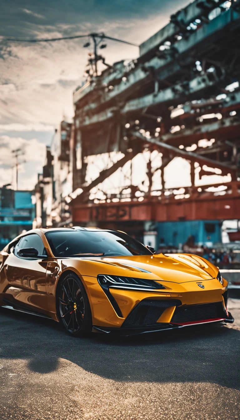 sports cars，真实感，multiple angle，Showcasing its dynamism and line beauty。Shoot at low angles to highlight the sports car's sense of power and speed