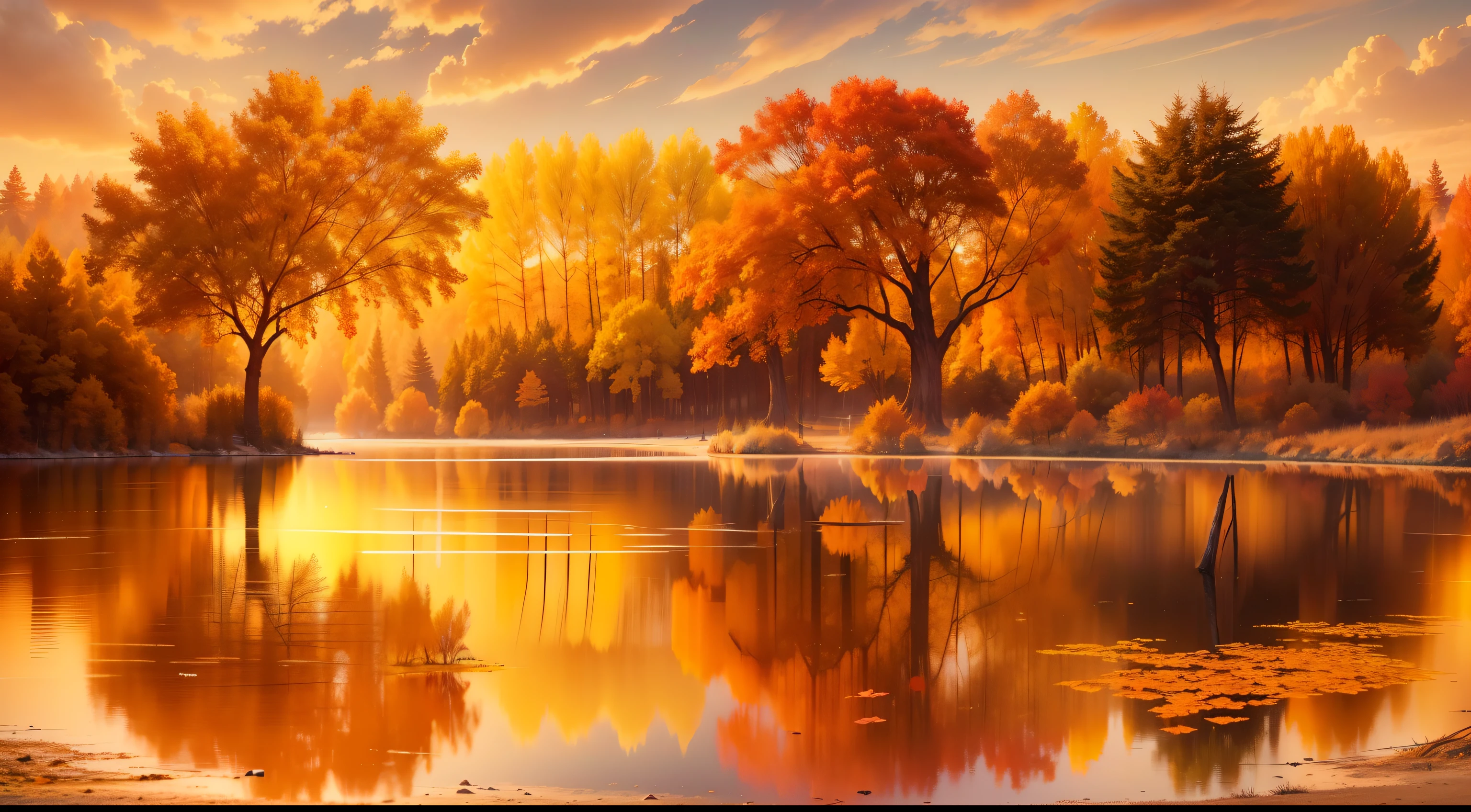trees in background, warm beautiful scene, beautiful high resolution, autumn sunrise warm light, natural landscape beauty, wallpaper hd, Beautiful wallpaper, autumn sunset, soft autumn sunlight, beautiful landscape rendering, Landscape wallpaper, beautiful lake background, sunny amber morning light, at sunset in autumn, Nature wallpaper, autumn light, autumn tranquility, beautifully lit landscape