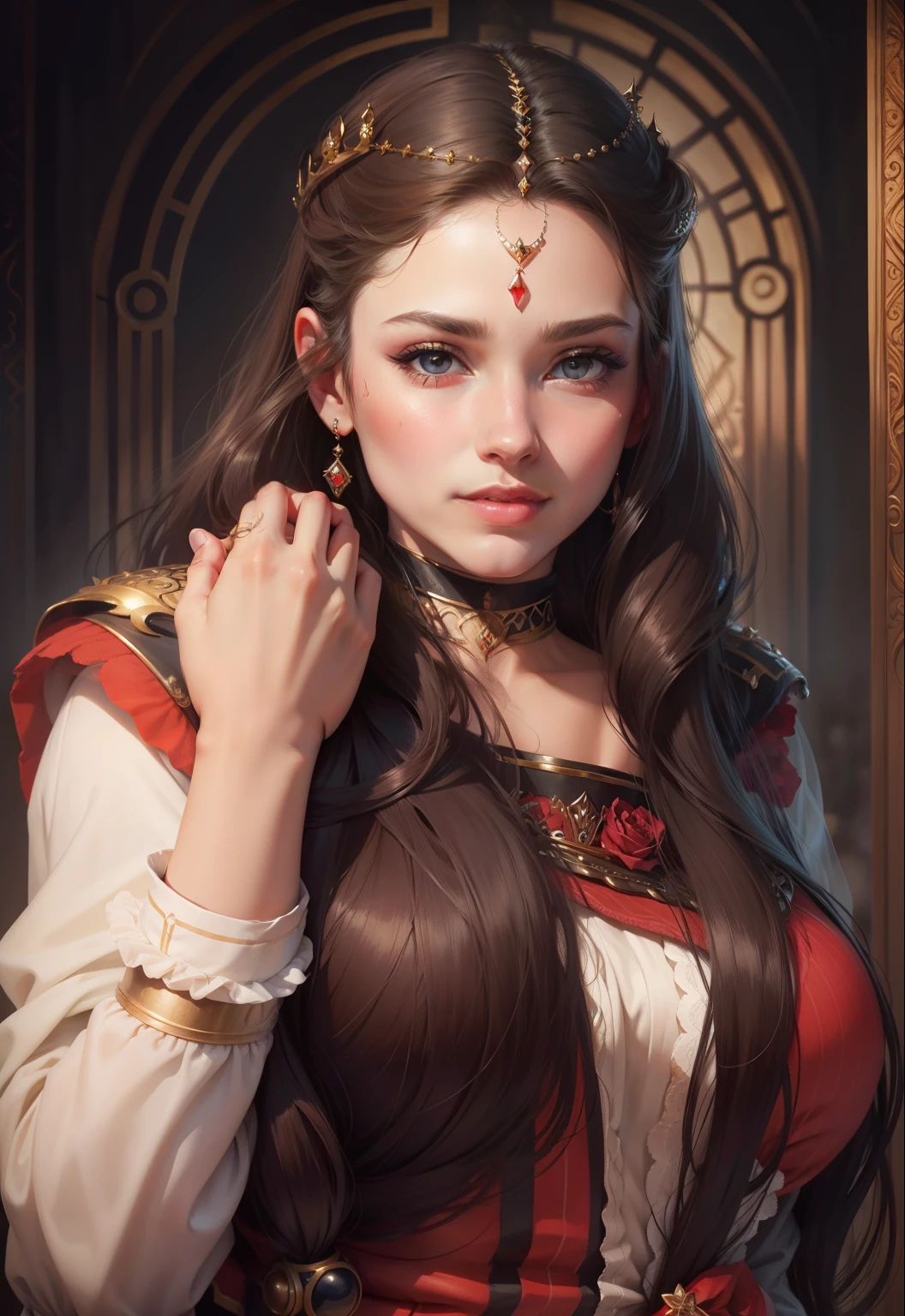 Beautiful cute queen realistic face