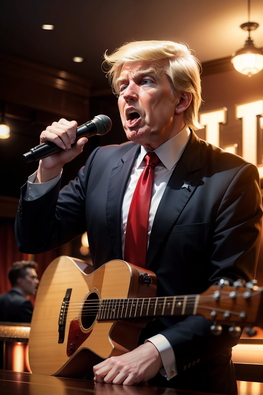 Trump sings in a bar