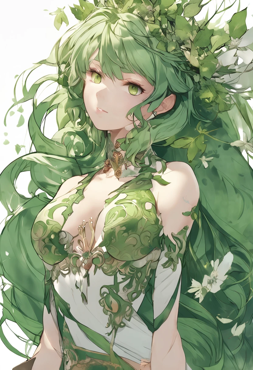 ((({Extremely detailed CG))), ((8K_the wallpaper)), Masterpiece,Best quality, high-resolution illustrations, ultra - detailed, A high resolution, (Contrapposto), absurderes, Intricate and refined delicate details,
1girll, Solo, (Lamia:1.7), ((Green scales)), Monster Girl, Green snake tail,A high resolution,hand on her own chest,view the viewer, Masterpiece,Best quality, Extremely detailed, Perfect lighting, Sunny, Light tracing, Long hair, Detailed beautiful face, view the viewer, White dress, See-through, Striped hair, crown braid, Pointy ears, Side ponytail, thigh band, multicolored hair, Green hair, White hair, Green eyes, pupils in symbol shapes, Bare shoulders, Lying:1.6, Smile, Grass, Sunny, bloomer, soft shade, no headwear,
aged down, full bodyesbian, Wide shot:1.4, child, Outdoors, 
 Nahida \(Genshin Impact\),