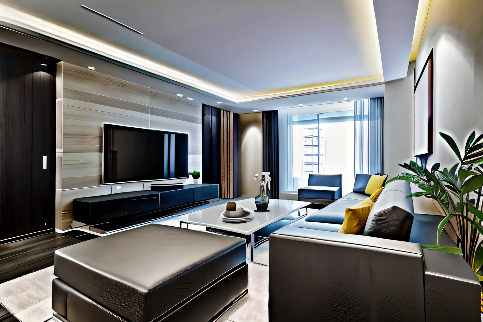 arafed living room with a couch, chair, coffee table and television, modernsimplicity, Modern living room, apartment design, elegant minimalism, modern minimal design, simple clean lines, taken with a Sony A7R camera, award winning interior design, Modern minimalist, minimalistic and beautiful, interior living room, fancy apartment, Marble room, minimal modern