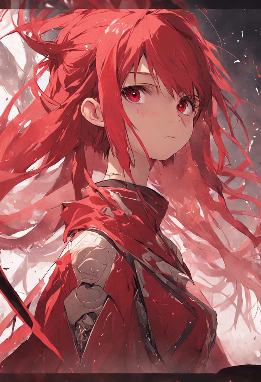 fine Illustration artstyle by Russ Mills, luis Royo, Darek Zabrocki, beautifull woman, pmmmKyouko, ((Sakura Kyoko, Madoka Magica, spear, {red hair, long ponytail})), upper body dynamic posture, soft skin, hyperdetailed eyes, red eyes, hyperrealism, highly detailed, sharp focus, masterpiece, perfect composition, art, chiaroscuro, artstation, unreal engine 5, octane render, 8K, UHD, style by losh, wlop