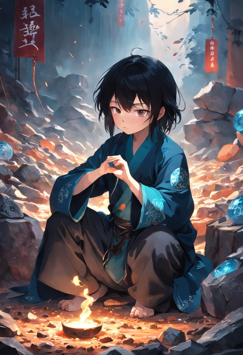 Hao Tianjing sat next to the waste pile,Holding a black shiny bead in his hand,He closes his eyes,Start chanting something like a mantra,A circle of faint light appeared around them。