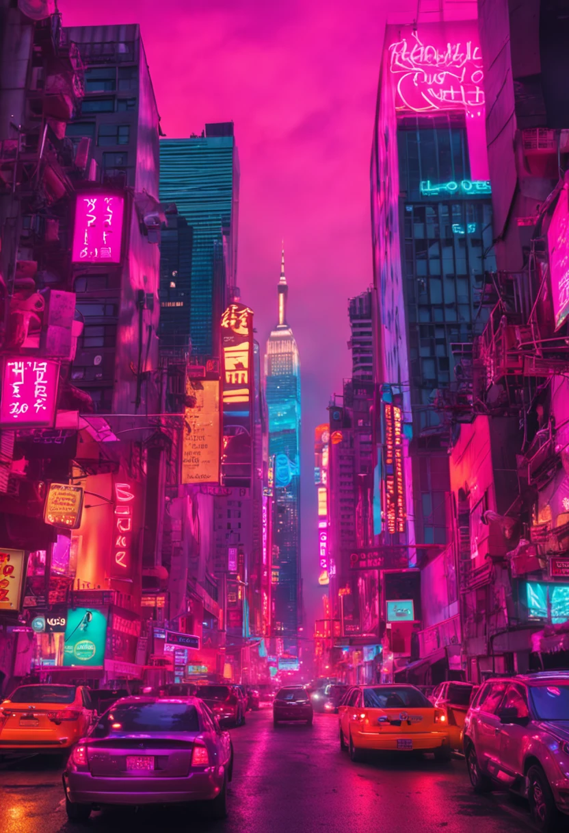 New York city pink and purple sunset,"vibe infusion" - Will some kind of emotion、Atmosphere or feeling infused into a certain scene、A process in an environment or experience。Change with the atmosphere of the party that emphasizes the passage itself、Influence or reinforce an atmosphere or emotion