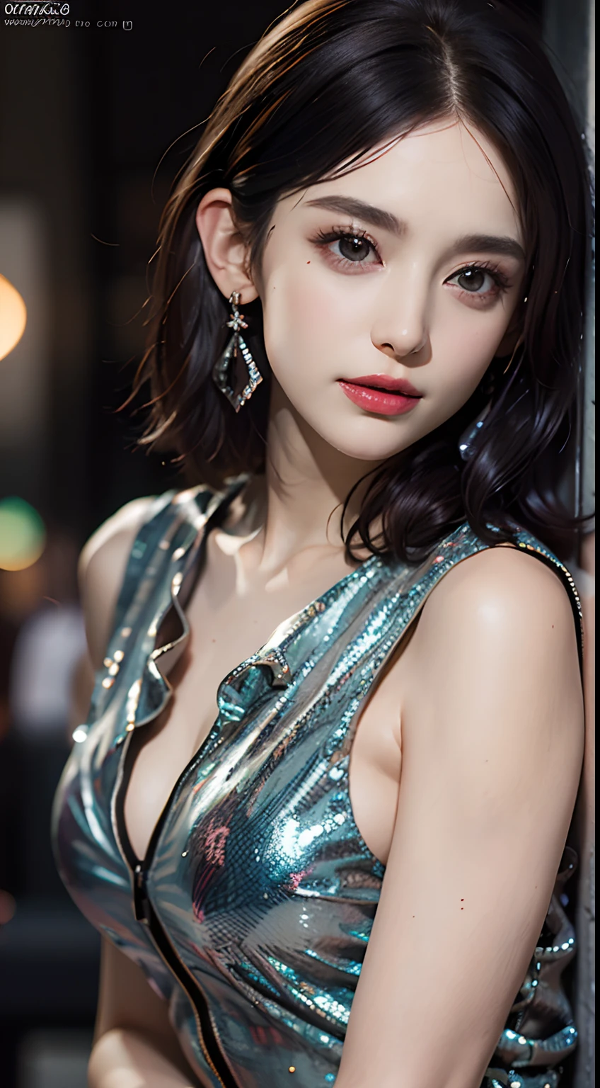((masterpiece:1.4)、(top-quality:1.4)、(reallistic:1.7))、masuter piece:1.4、(Top-of-the-line rendering:1.4)、Ultra-realistic portrait of the beautiful Martian queen、Super beautiful girl queen、((1girl in:1.4))、Shiny natural skin texture、(Gorgeous Brilliant Queen Costume:1.4)、(An outfit that emphasizes beautiful breasts:1.4)、age19、(Cute tattoos:1.4)、(Perfect female body:1.4)、Portrait photo of a girl、(standingn:1.4)、(Upper body photo:1.4)、Fantasyart、Soft front light、美丽的面容、Beautiful udder、large full breasts:1.2、Sexy ass、A detailed eye、Beautiful and attractive eyes、beautidful eyes、Narrow waist、beauty legs、Raw photo、red-lips、Red high heels、(tiarra:1.4、a choker:1.4、a necklace:1.4、耳环:1.4)、1 screen display、Under the Martian Moon、A super beautiful queen standing in the square of the royal palace