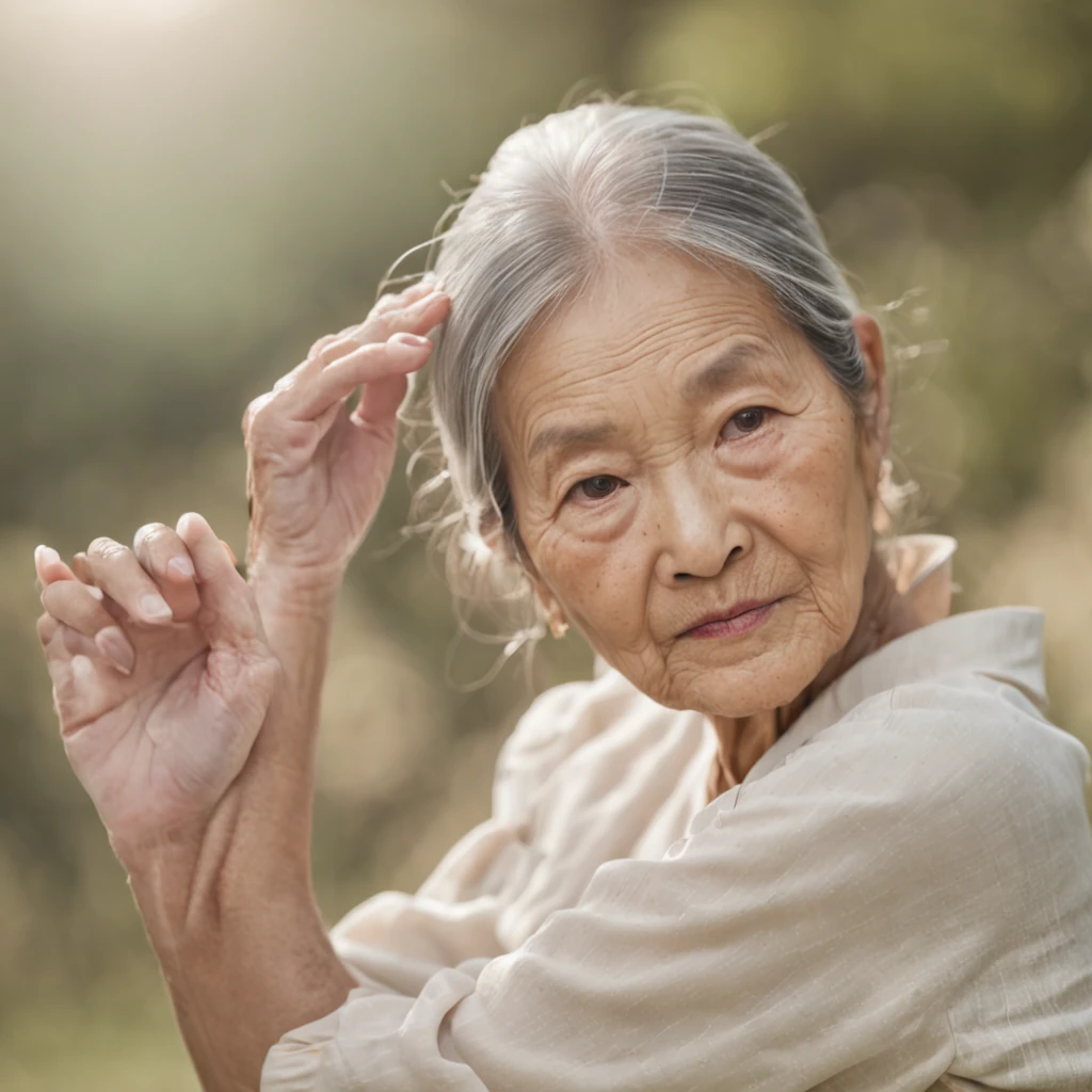 Exercising Chinese elderly，in a panoramic view