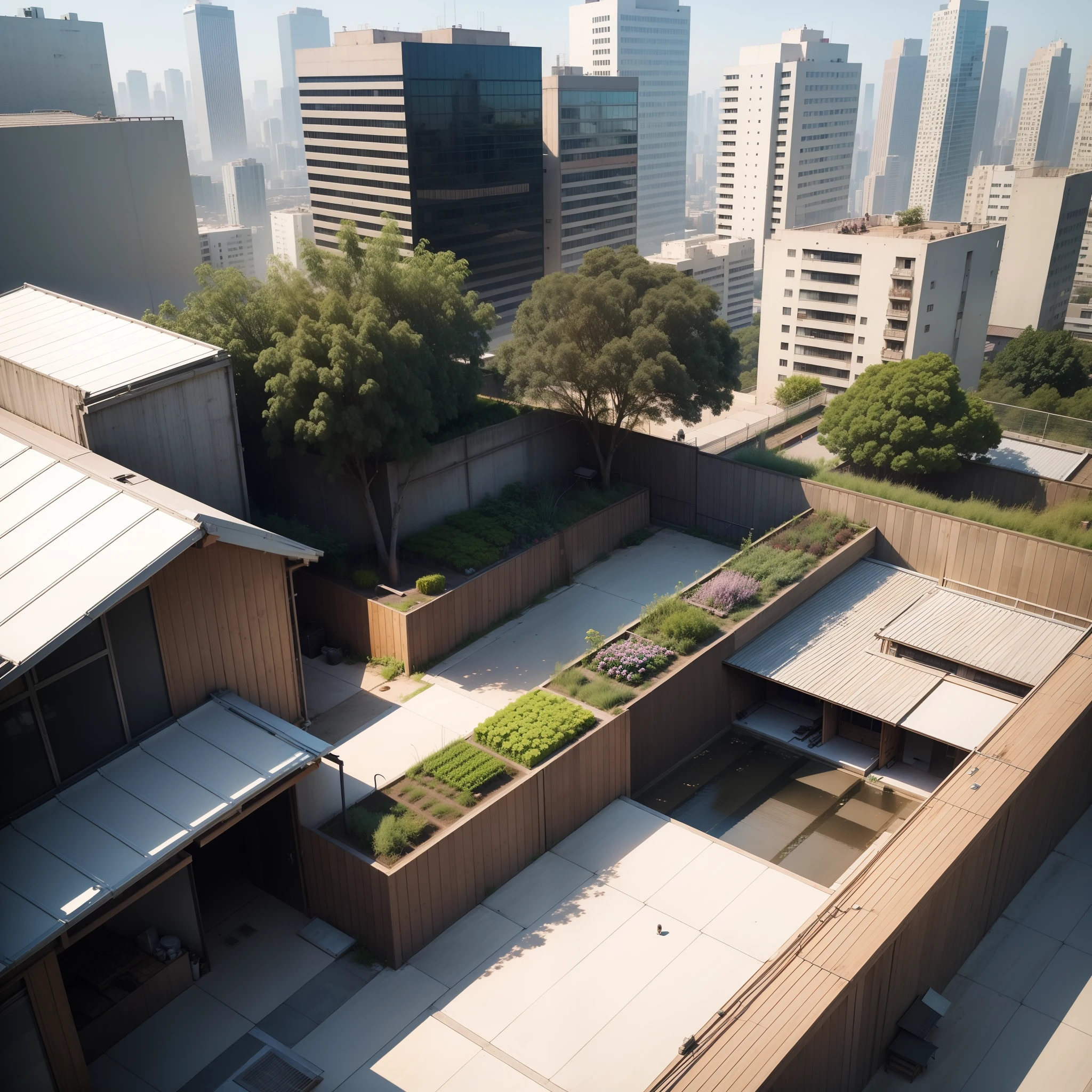 城市, On the rooftop, Urban farm, Urban living, Sustainability, tie