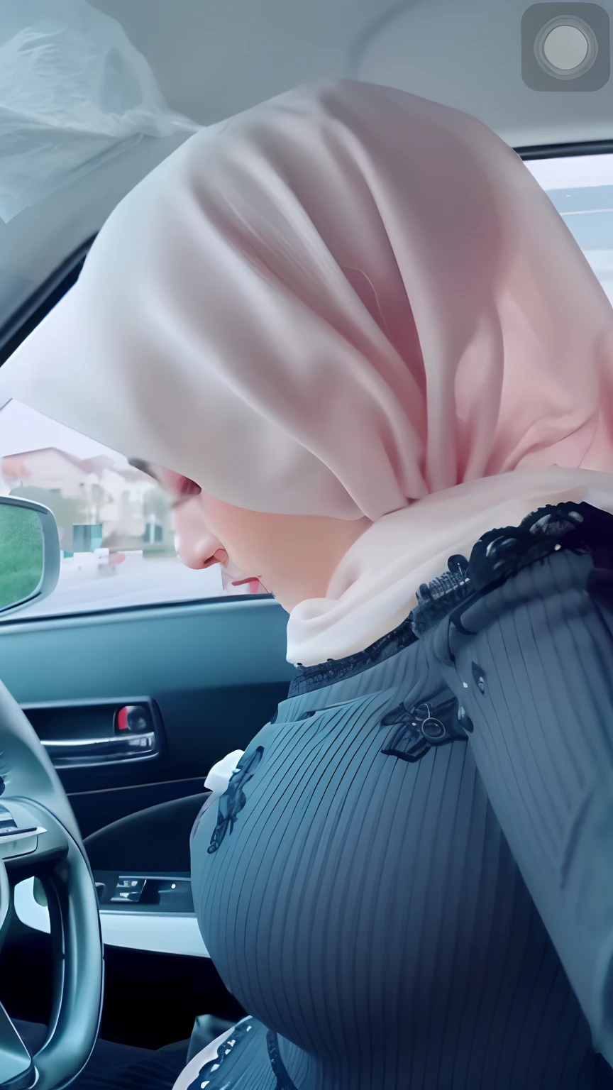 hijab teacher having lesbian sex,cunnilingus by a man. ,wet,almost orgasm,in a car,raining atmosphere,