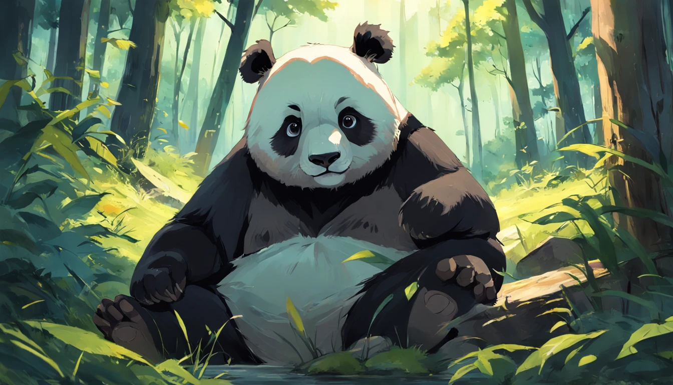 Zeichne einen Panda, der entschlossen ist, to fulfill his dream. Der Panda trainiert, to become stronger and more agile. Er lernt, climb trees and swim. Er lernt auch, wie man im Wald Nahrung findet.
The painting should use neutral colors, to express the seriousness and focus of the panda.