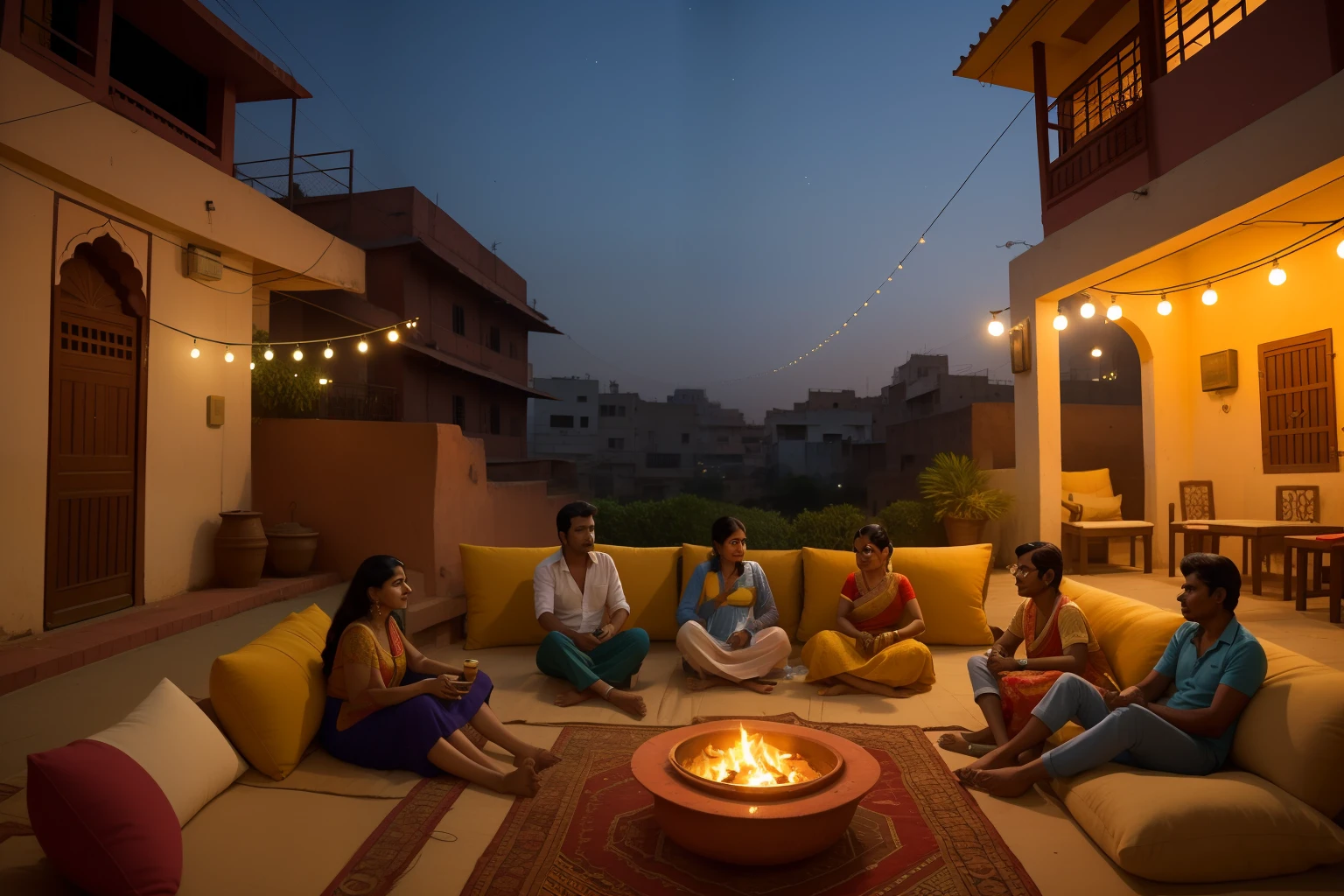 Year: 2017
Country: India
Description: Amid the bustling streets of Jaipur, an upper-middle-class family sets up a vibrant outdoor cinema with colorful pillows and vintage film projectors. As the sun sets, the family enjoys a classic Bollywood film screening under the starlit sky, creating a picturesque and cinematic atmosphere.