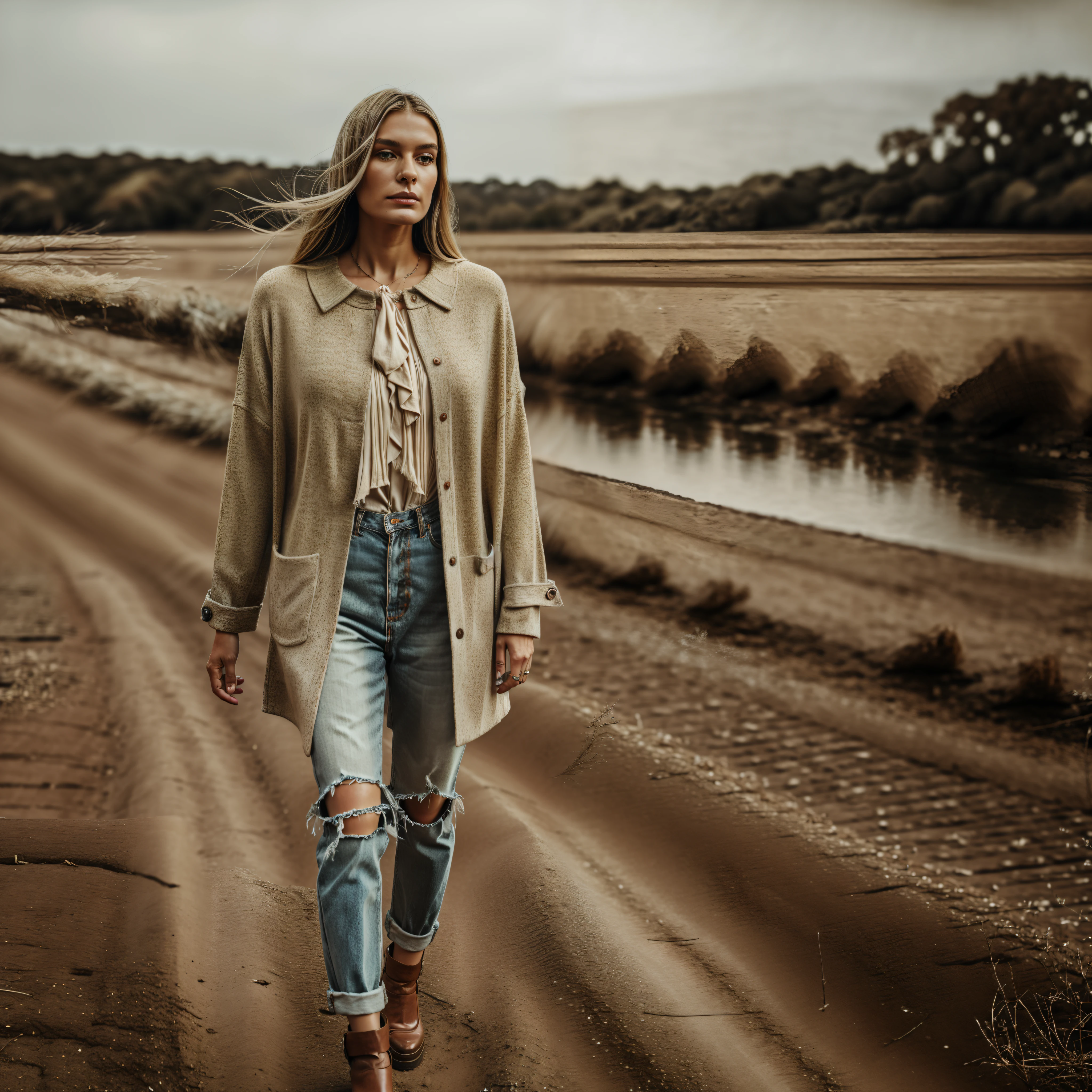 Design a collection of clothing that is inspired by the natural world. Use materials that are sustainable and environmentally friendly, and create pieces that are both elegant and functional.