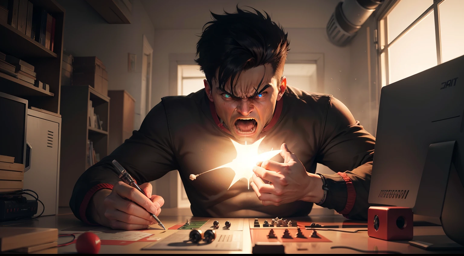 god playnig game with anger mode