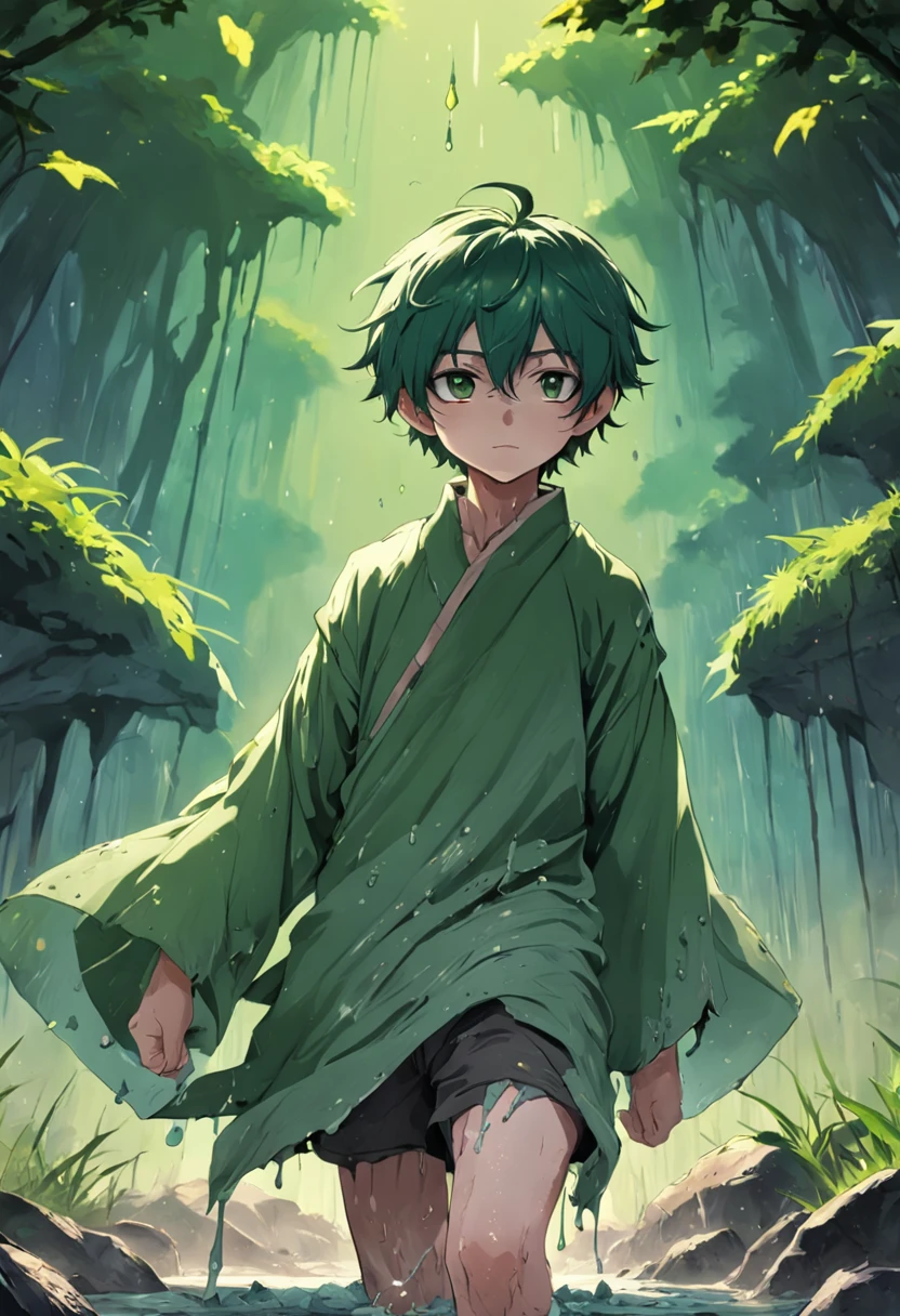 After that, the male protagonist Haotian's clothes were tattered，The whole person seemed to be soaked in mud，Sweated a lot，But he looked excited，Shouted："It's done！Finally refined！"Holding a small bottle of green liquid in his hand。