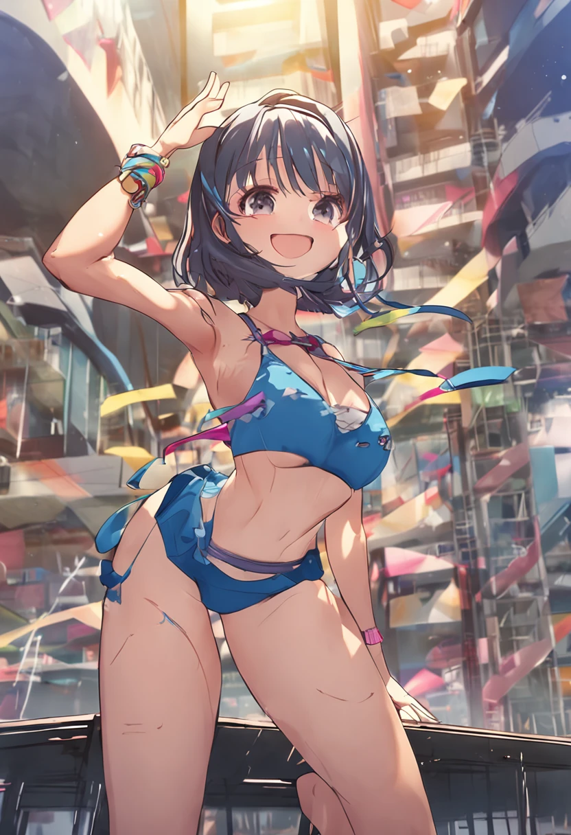 Moe girl high school student wearing bikini quadratic