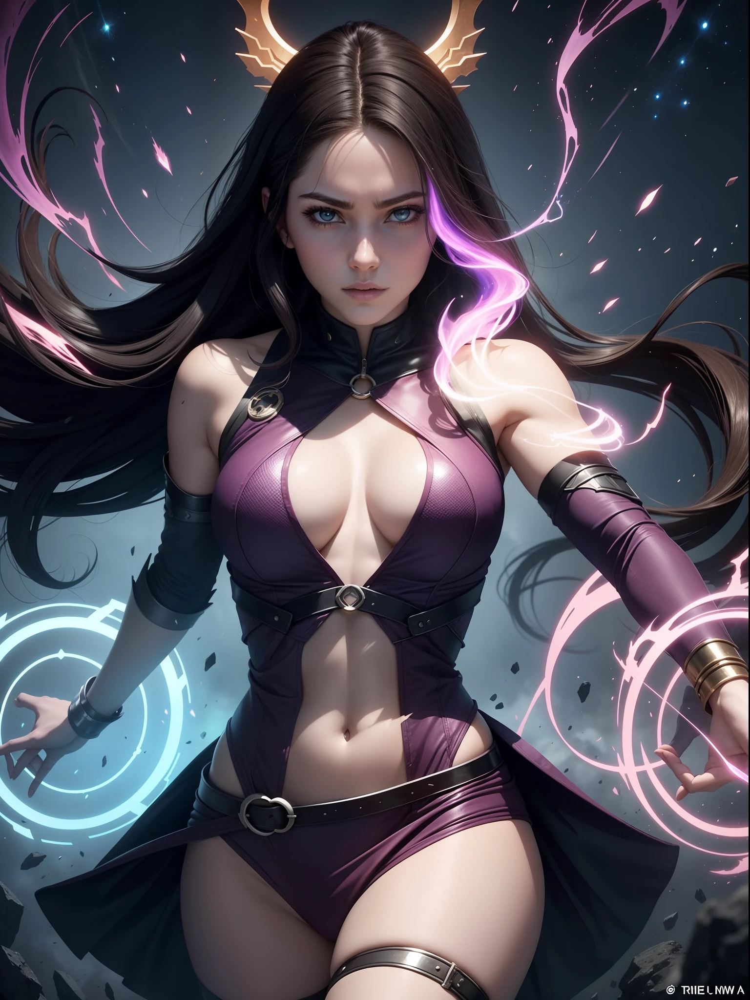 "A powerful girl transcending limits, harnessing otherworldly powers with unparalleled might."