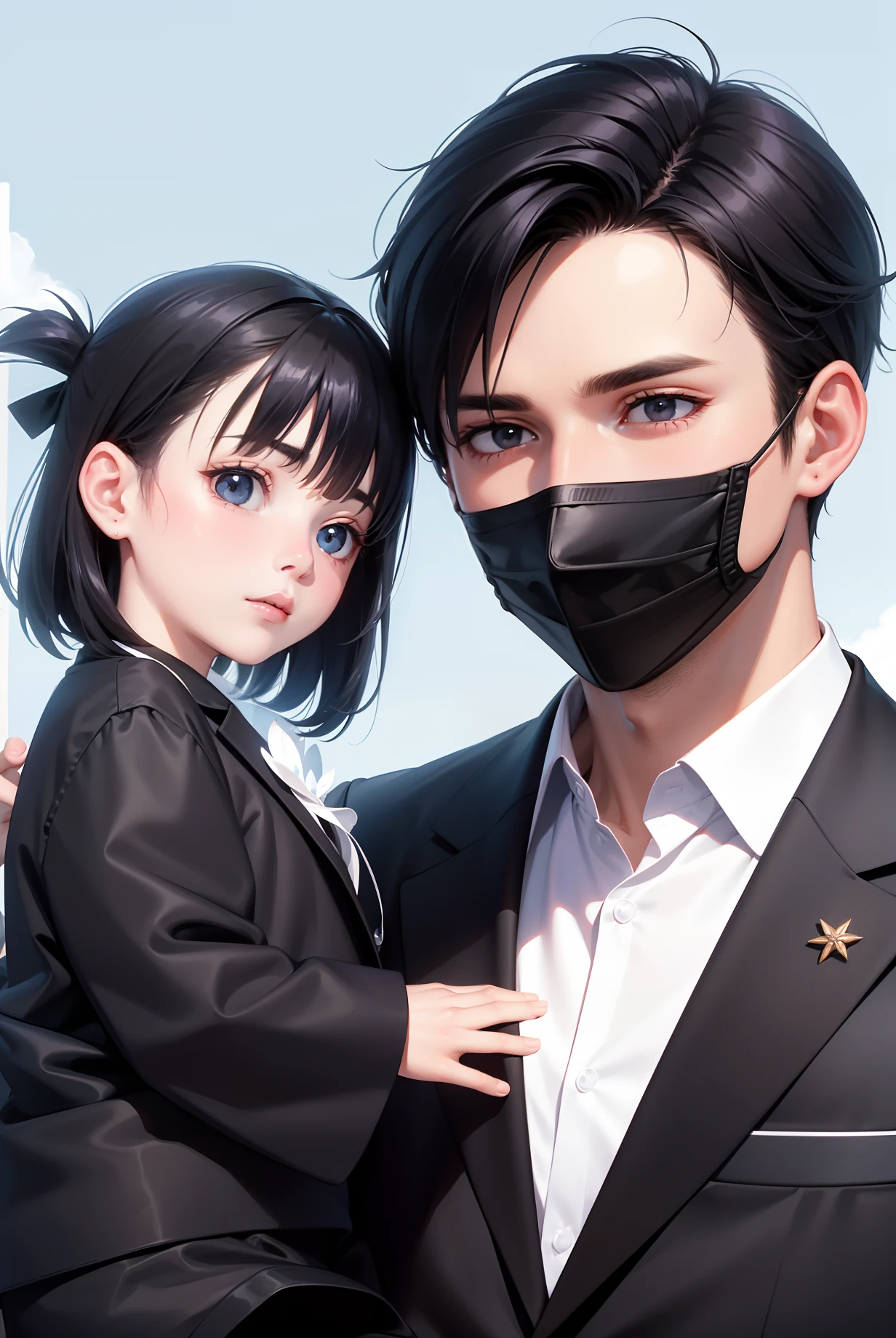 Attractive profile picture, masterpiece, ultra-precise rendering, beautiful and cool young man, trustworthy, dependable young man, savior of the world, simple design, most beautiful image, 4K, black hair, beauty baby girl