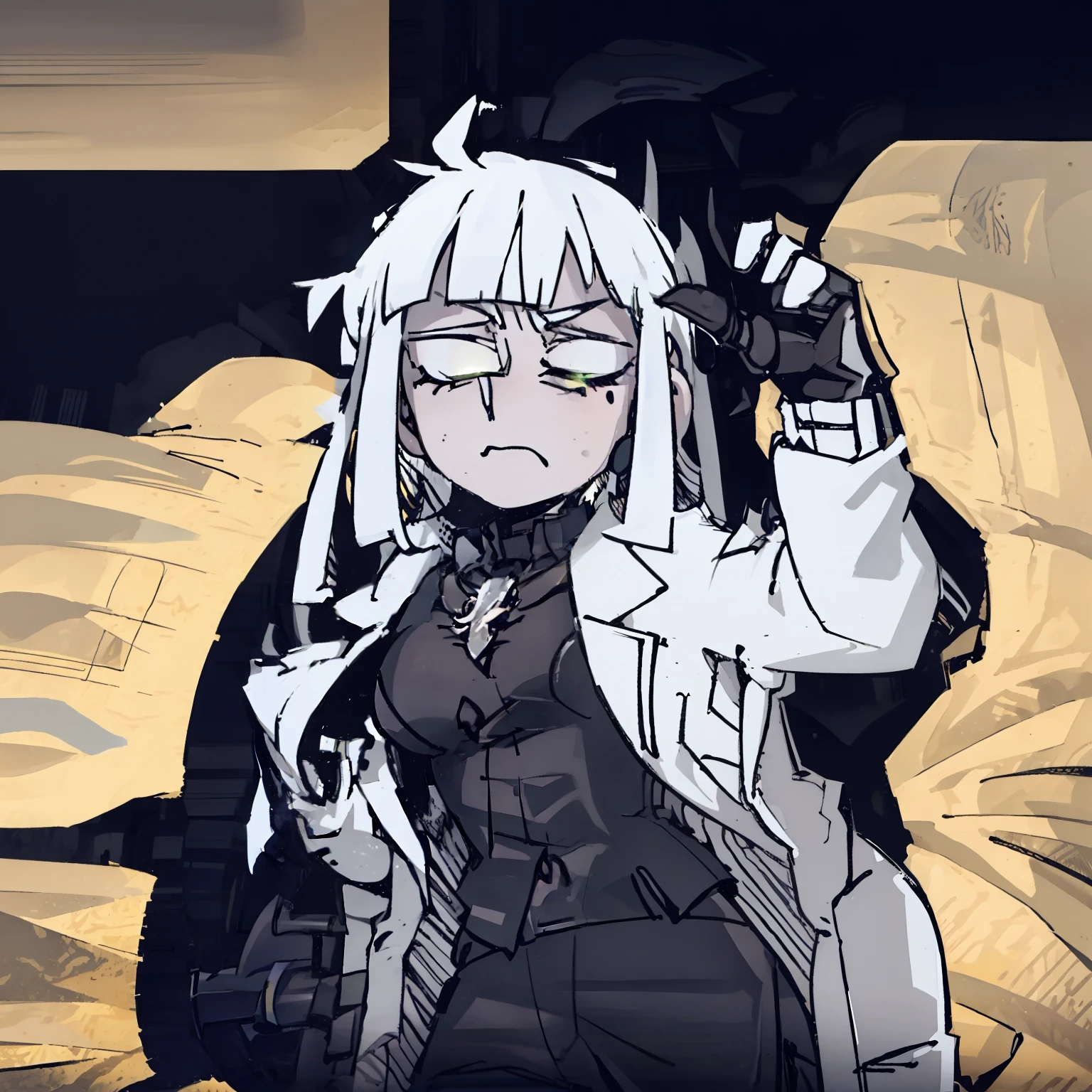 brown hair,long whitr hair,Dull hair,Black glasses,Green eyes,green pupills,Beige trench coat,Beige coat,Black sweater,black long pants,Adult Male,youth,mtu,contempt eyes,expressiveless,Exquisite Hair,solo person,long whitr hair,Long boots,美丽细致的眼睛,long windbreaker