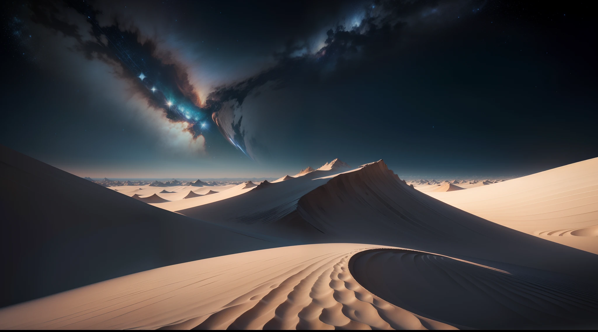 earth background image, single object, starry sky background, in the style of realistic and hyper-detailed renderings, clean background, realistic lighting, matte photo, ray donley, national geographic photo, center composition, panorama, negative space --ar 9:5 --s 750 --v 5