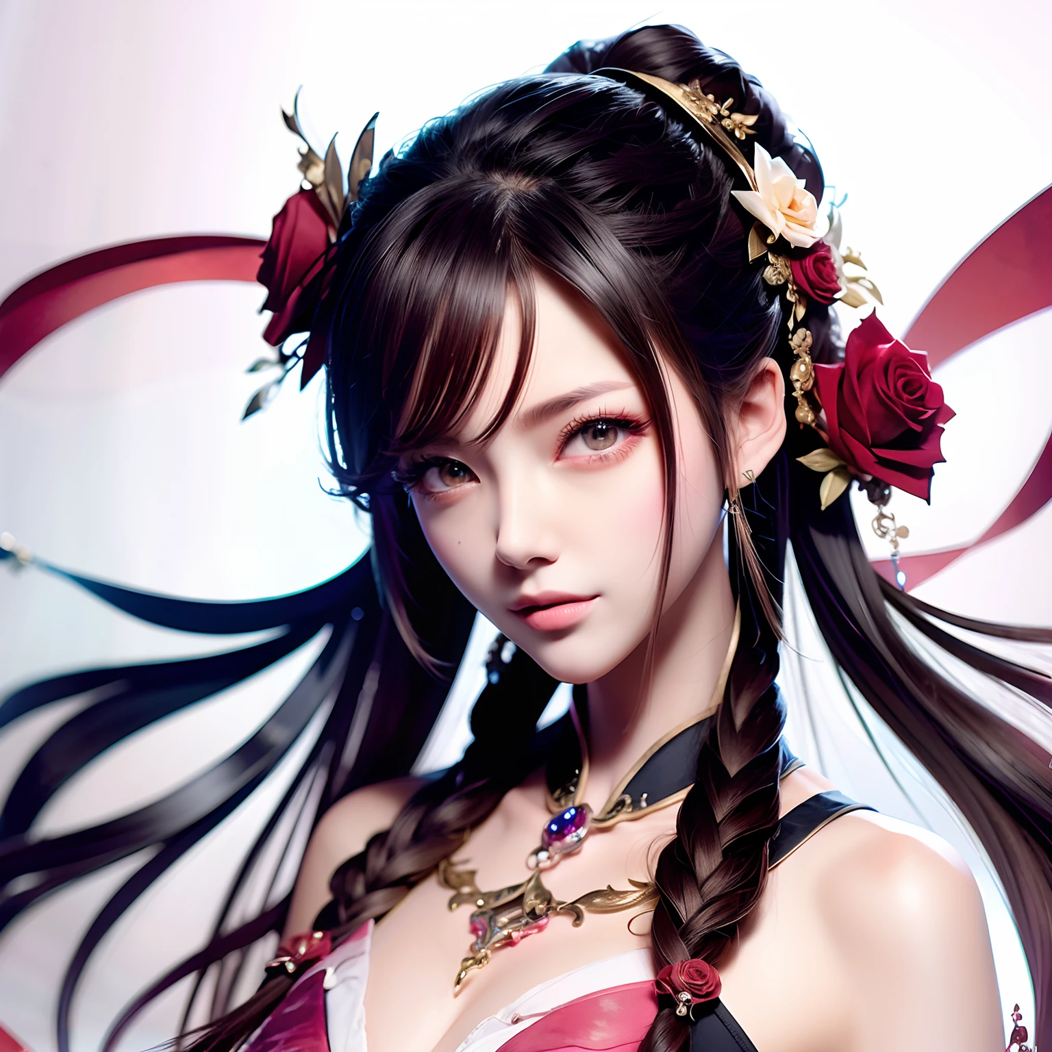 wtrcolor style, (rose) digital art, official art, blown by the wind, masterpiece, beautiful, ((watercolor)), paint splatter, intricate detail. Great detail, [dripping:0.7], Trending on Artstation, Rachel Walker