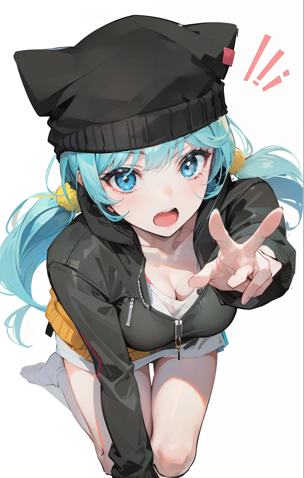 girl with,Knitted hats