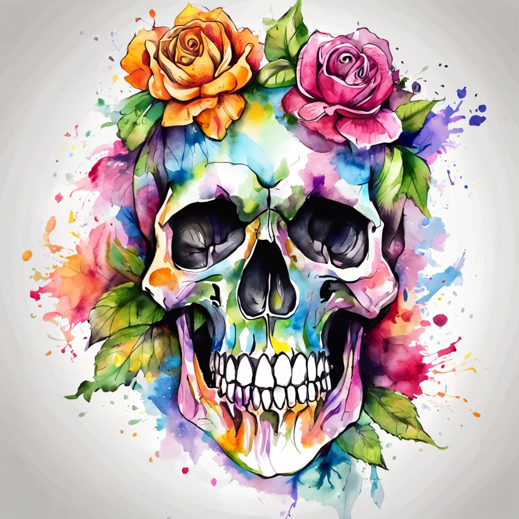 Hand drawn skull,There was smoke,Unreal,Seamless mode,Feel free to typeset,Fluorescence effect,plethora of colors