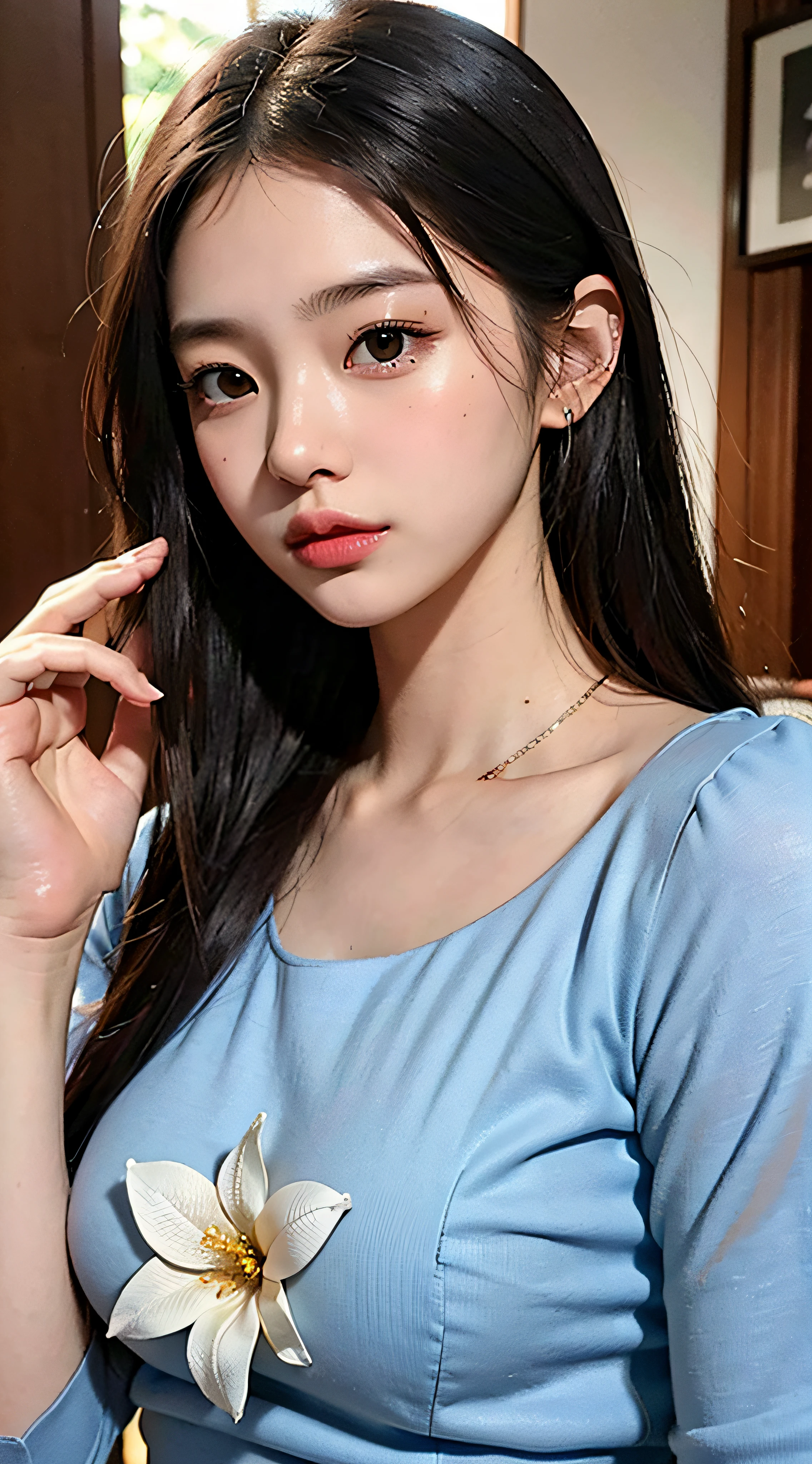(masutepiece)、age 22、(Amazing super beauty)、Neat face、Clean and tidy face、top-quality、tmasterpiece、intricately details、depth of fields、top-quality、The is very detailed、A high resolution、4K、超A high resolution、ultra-realistic realism、hentail realism、The upper part of the body、1个Giant Breast Girl、独奏、A detailed face、A detailed eye、real looking skin,looking to the camera