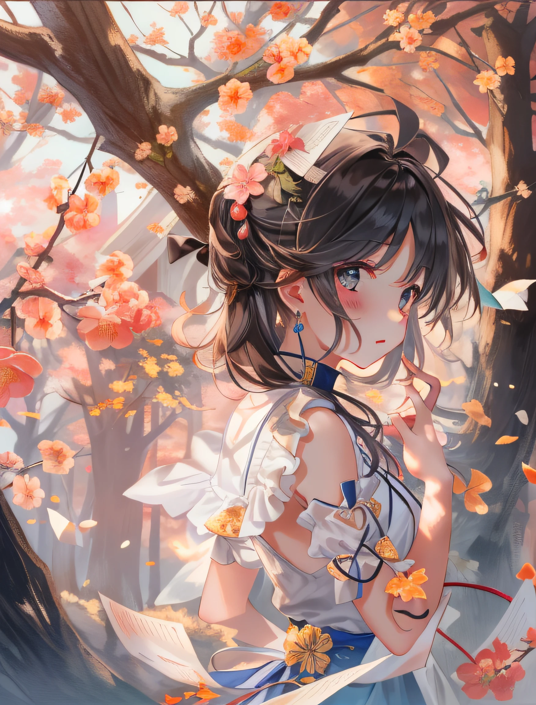 Rainbow color theme，（1 boy，Masterpiece peach blossom），（illustratio：1.2，paper art：1.2，entangled：1.2，geomerty：1.2，3Drenderingof），（best qualtiy，high detal，tmasterpiece，Cinematic lighting effects，4K，Chiaroscuro）