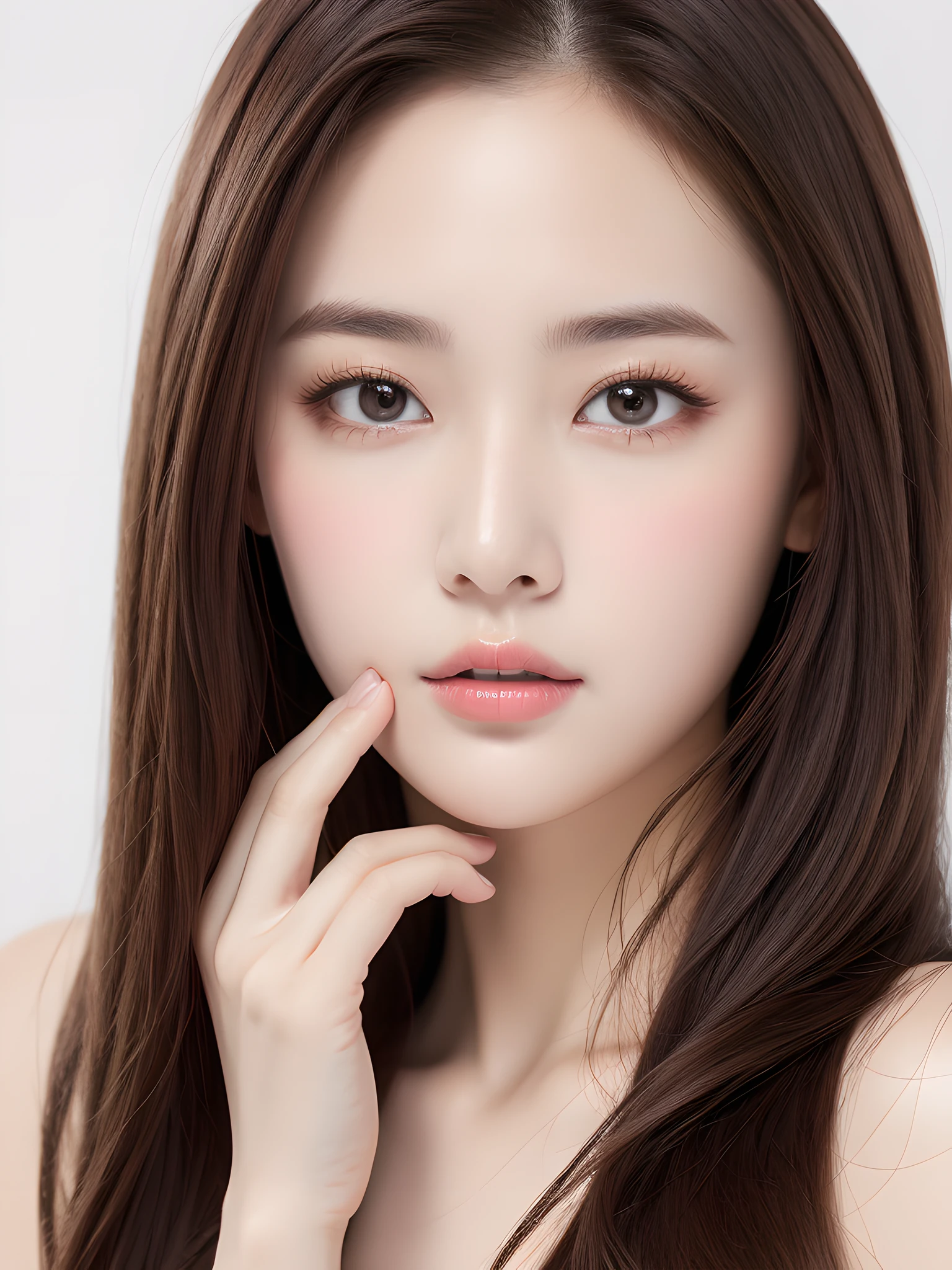 ((full body)),solo focus,1girl, 1woman, korean girl, very beautiful face, (photo realistic:1.4),(masterpiece, 4K, best quality, ultra detailed),studio shoot,realistic eyes, Ultra-Detailed Face, Detailed Lips, normal hand, glossy lips, glossy face, simple background