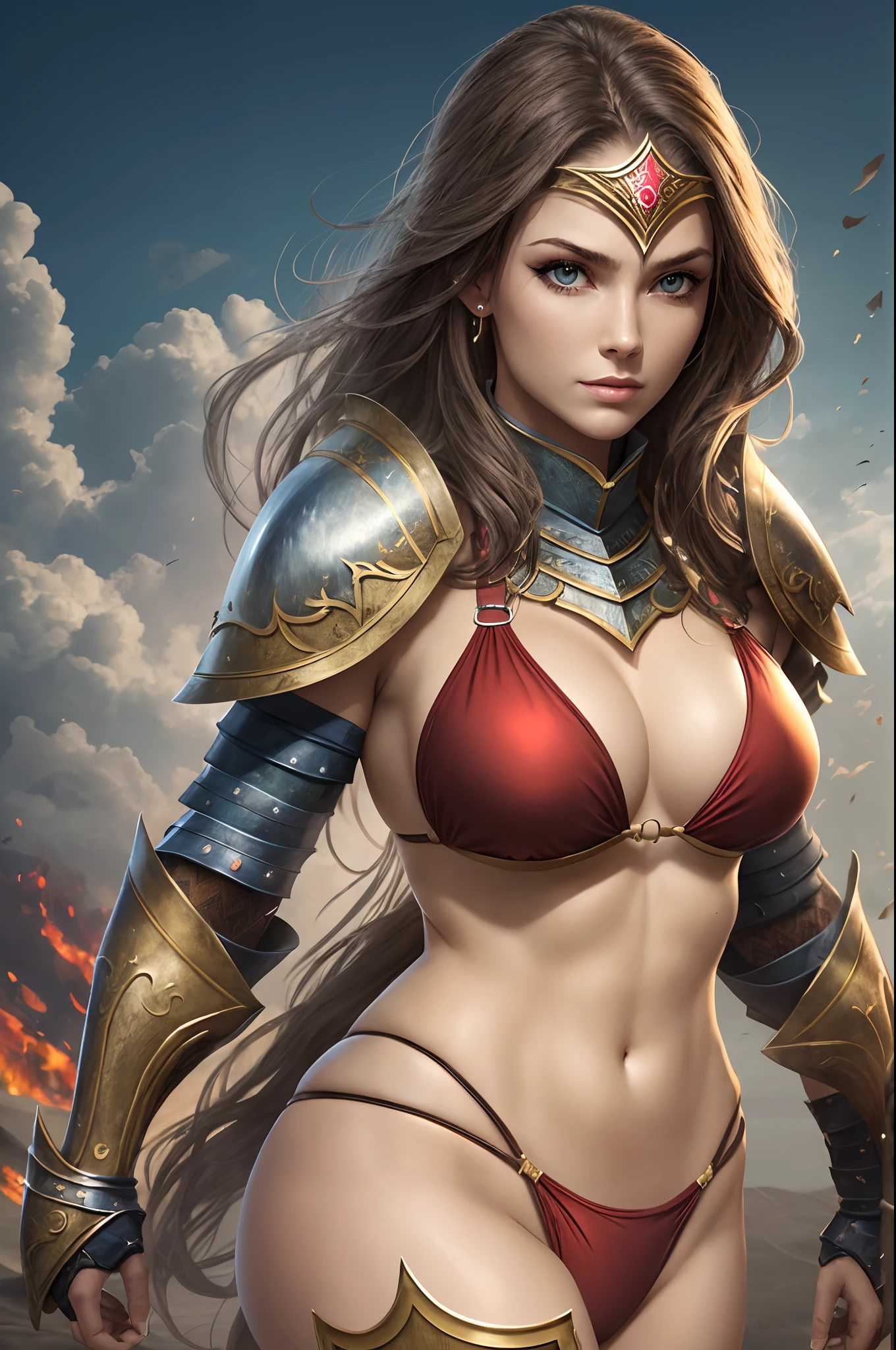 female warrior in bikini armor