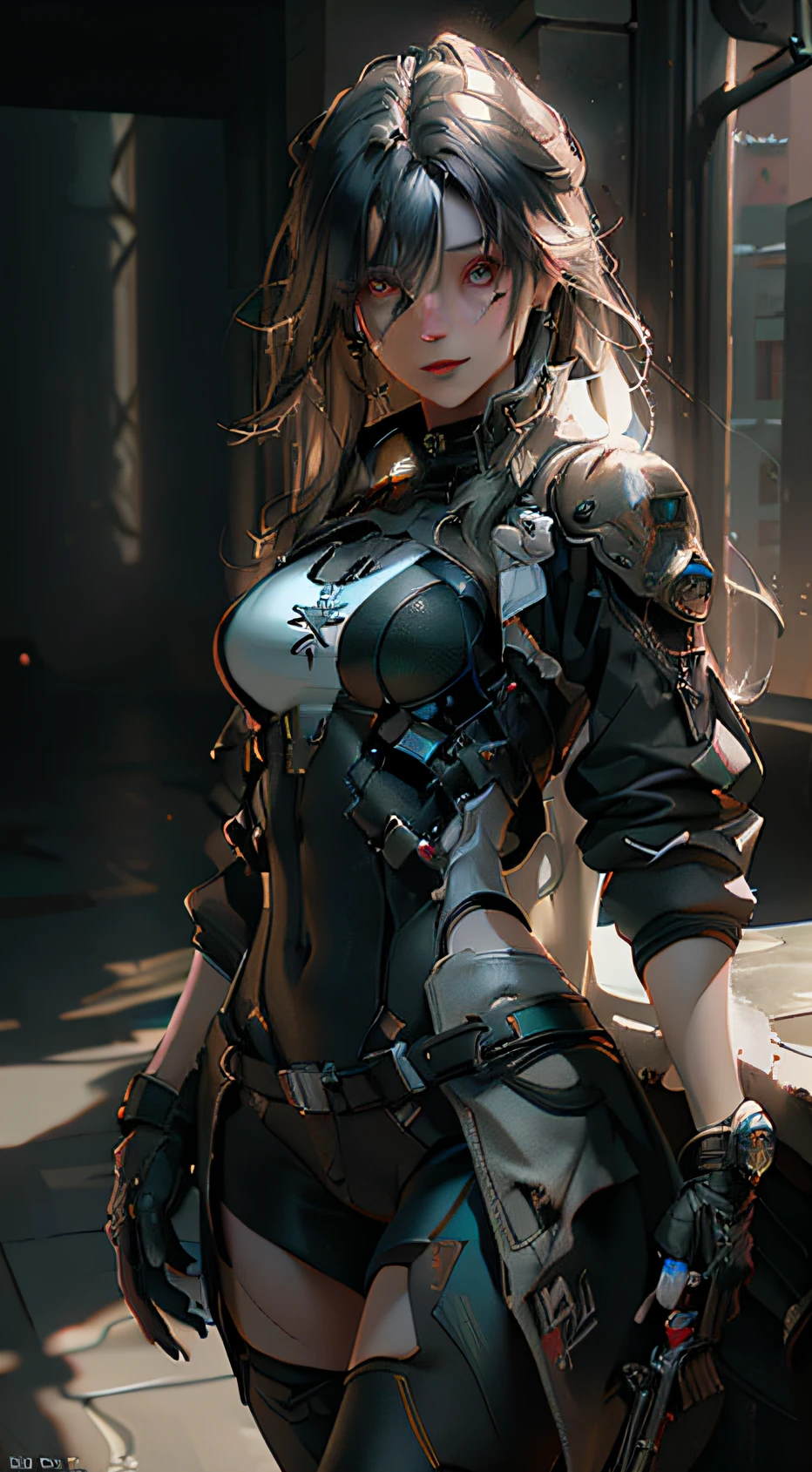 ((Best quality)), ((masterpiece)), (detailed:1.4), 3D, an image of a beautiful cyberpunk female,HDR (High Dynamic Range),Ray Tracing,NVIDIA RTX,Super-Resolution,Unreal 5,Subsurface scattering,PBR Texturing,Post-processing,Anisotropic Filtering,Depth-of-field,Maximum clarity and sharpness,Multi-layered textures,Albedo and Specular maps,Surface shading,Accurate simulation of light-material interaction,Perfect proportions,Octane Render,Two-tone lighting,Wide aperture,Low ISO,White balance,Rule of thirds,8K RAW,