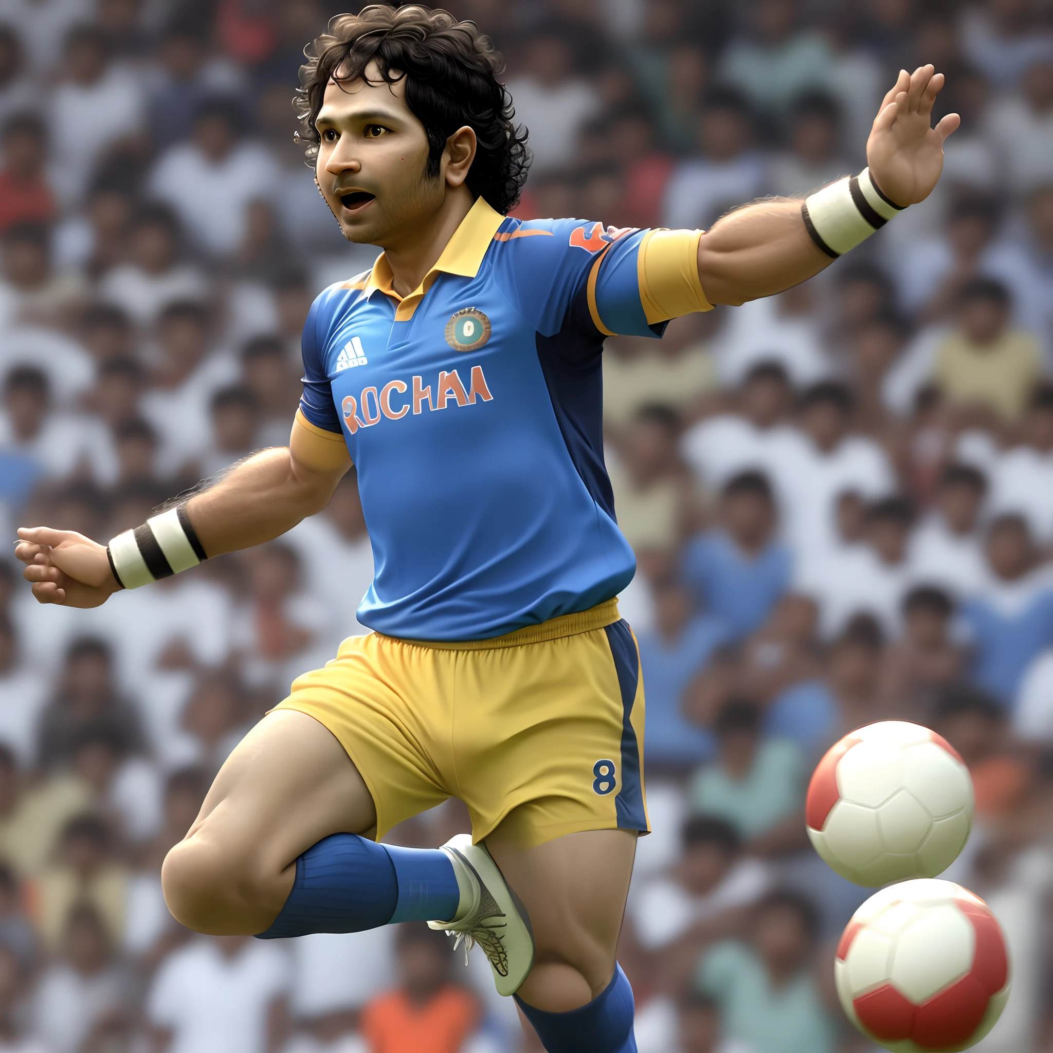 Sachin Tendulkar playing football