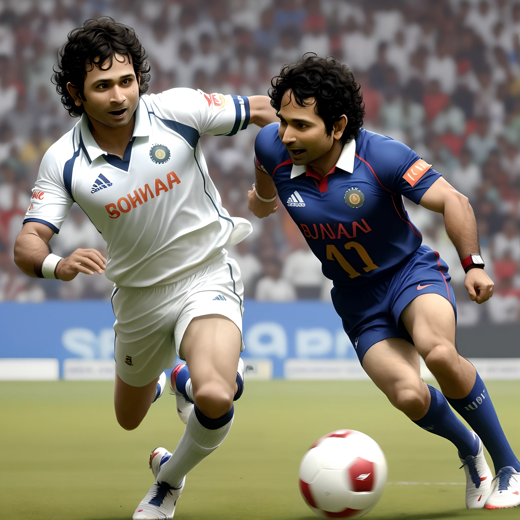 Sachin Tendulkar playing football