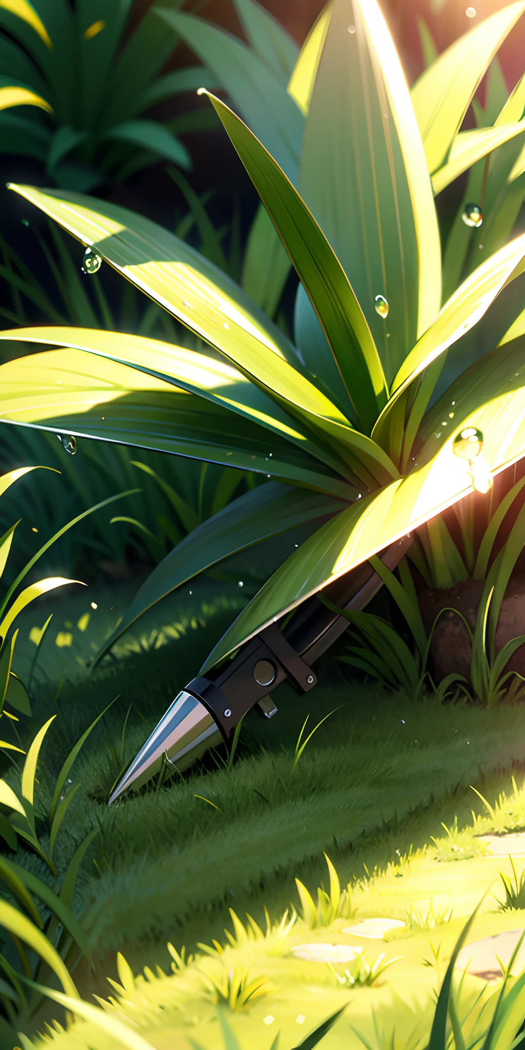grassy,Lu,dew,Dew drips on the blades of grass,Ridiculous resolution, A high resolution, (masterpiece:1.4), ultra - detailed, --v 6