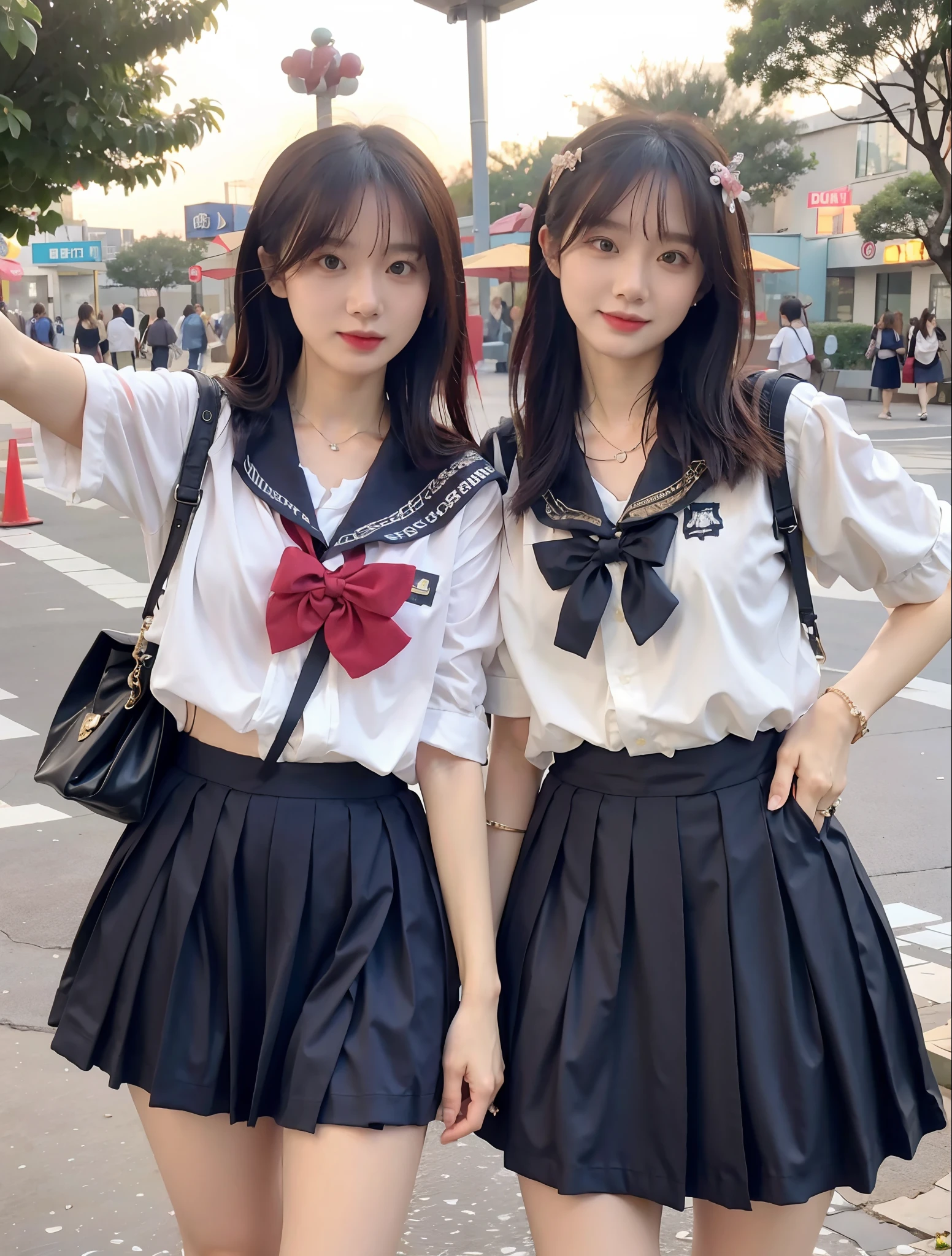 A little girl in white silk super sexy school uniform
