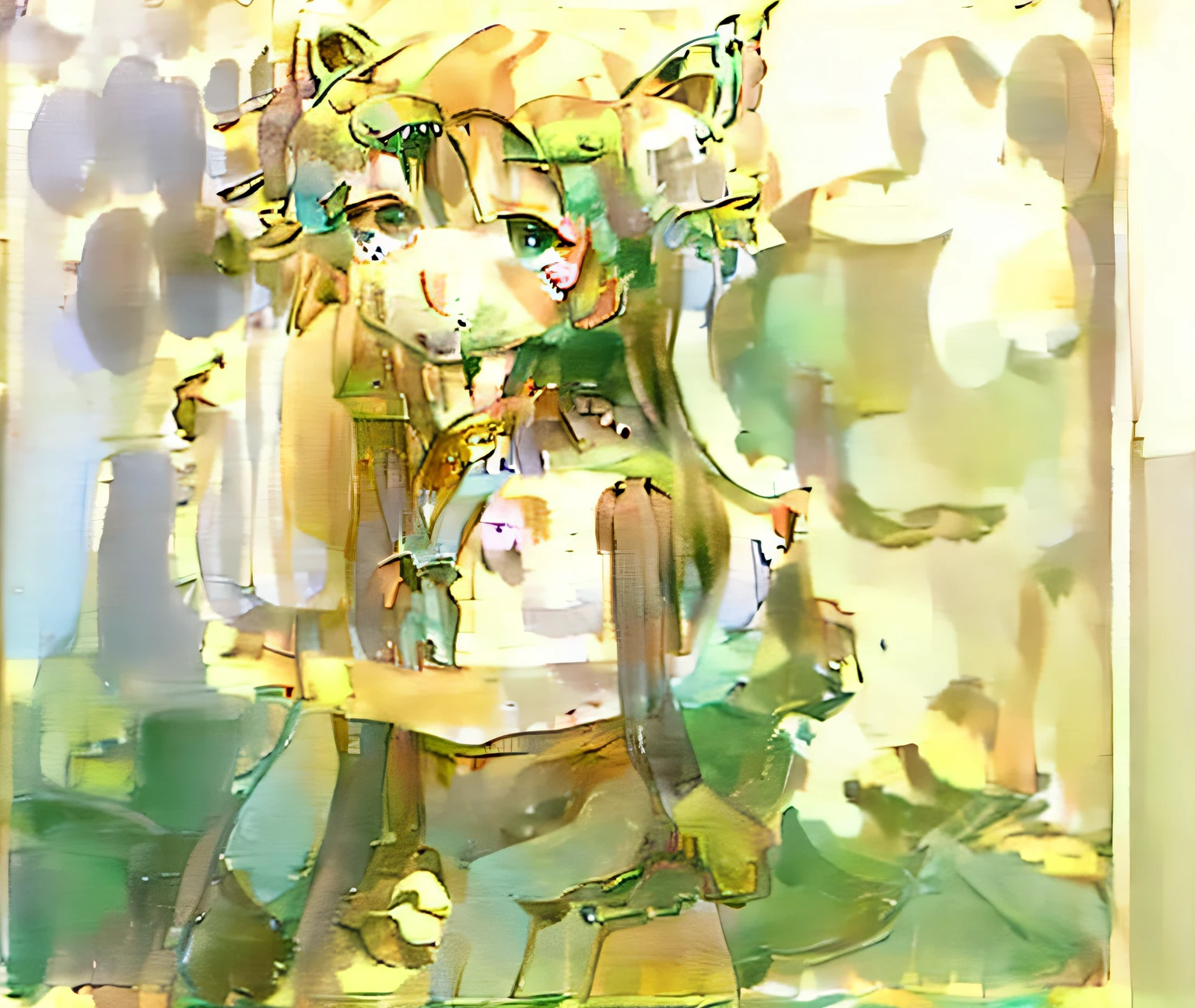 Anime girl with fox ears and green dress with flowers, anime moe art style, Cute anime fox girl, cyan and green, fox-girl, Beautiful anime fox girl, , Mihoyo art style, in an anime style, (Anime girl), anime girl with cat ears, made with anime painter studio,Dark green in the background with some flower heads,There are cyan sunglasses on it,One hand holds his chin,Dark green ladies' belt,Pale green long dress
