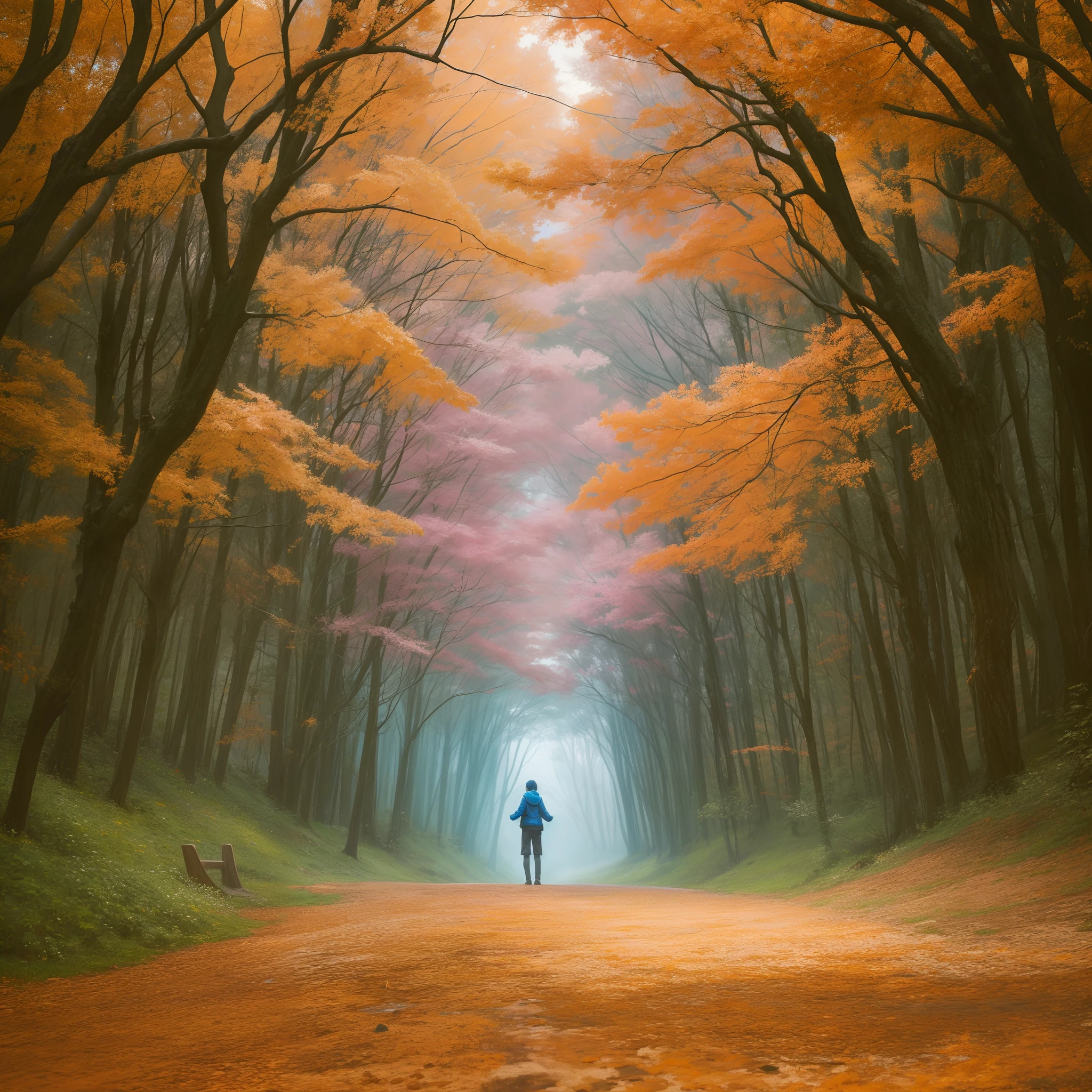 "Capture the moment of wondering if others also feel the same when experiencing solitude. Using a palette of serene blue, warm gray, and gentle pink, combine minimalism and abstract style with smooth gradients and soft lines. Employing gentle curves and straight lines, create an image where a solitary figure is depicted leaning in slightly."
Please let me know if there's anything else I can assist you with!