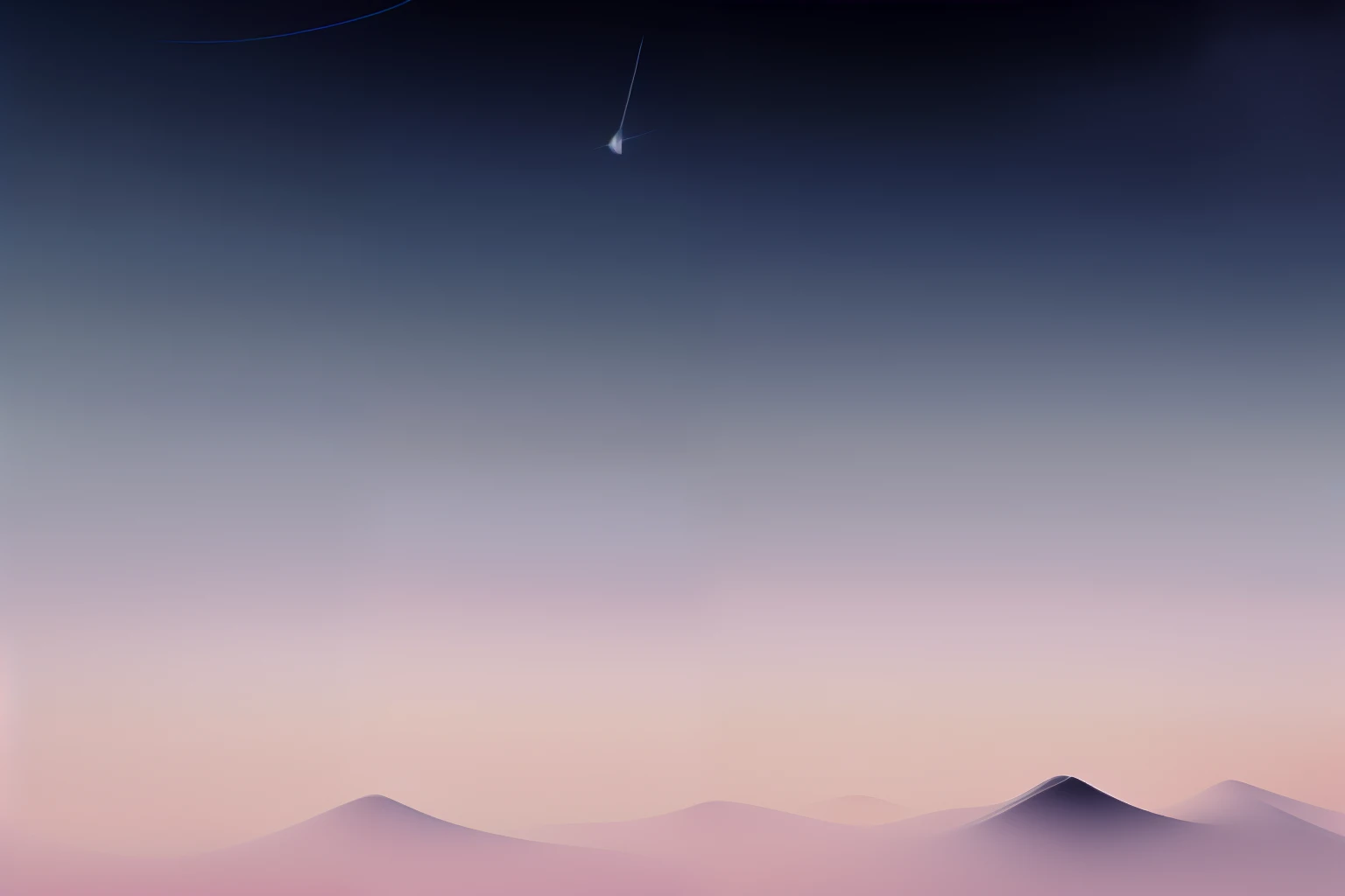 "Express the moment of contemplating whether others share the same feelings when experiencing loneliness. Utilize a palette of serene blue, warm gray, and gentle pink colors. Combine minimalism and abstract style, merging smooth gradients and soft linear textures. Employing soft curves and straight lines, create an image depicting a person under the starry sky, leaning in slightly."