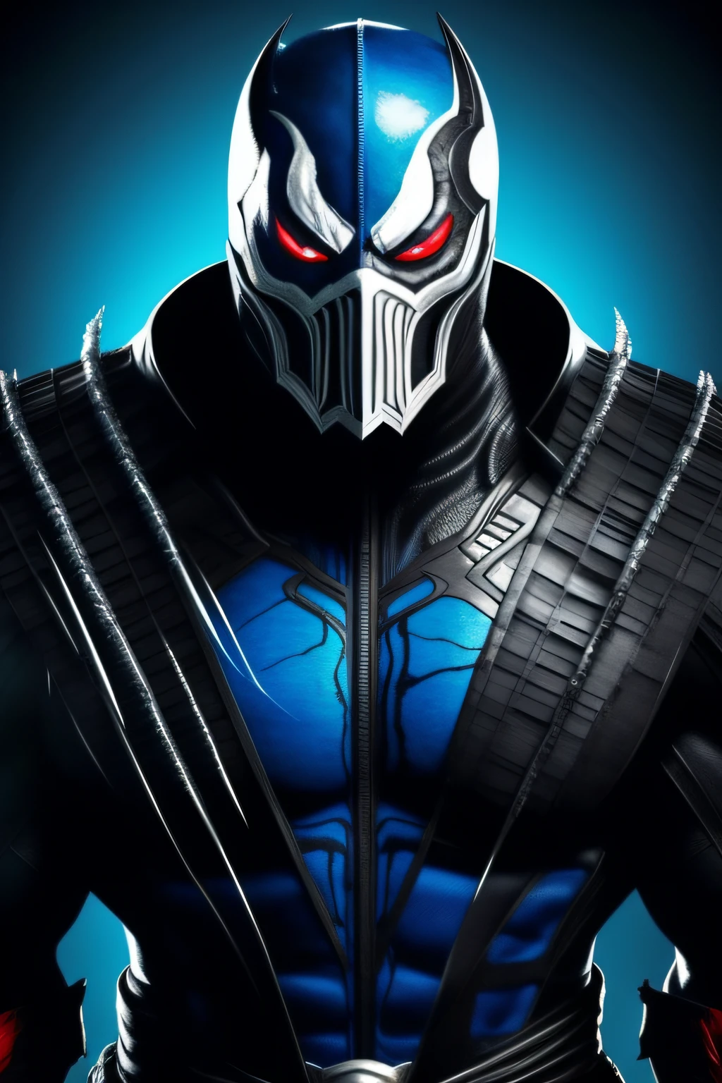 fusion between Sub Zero Mortal Kombat 1 and Venom