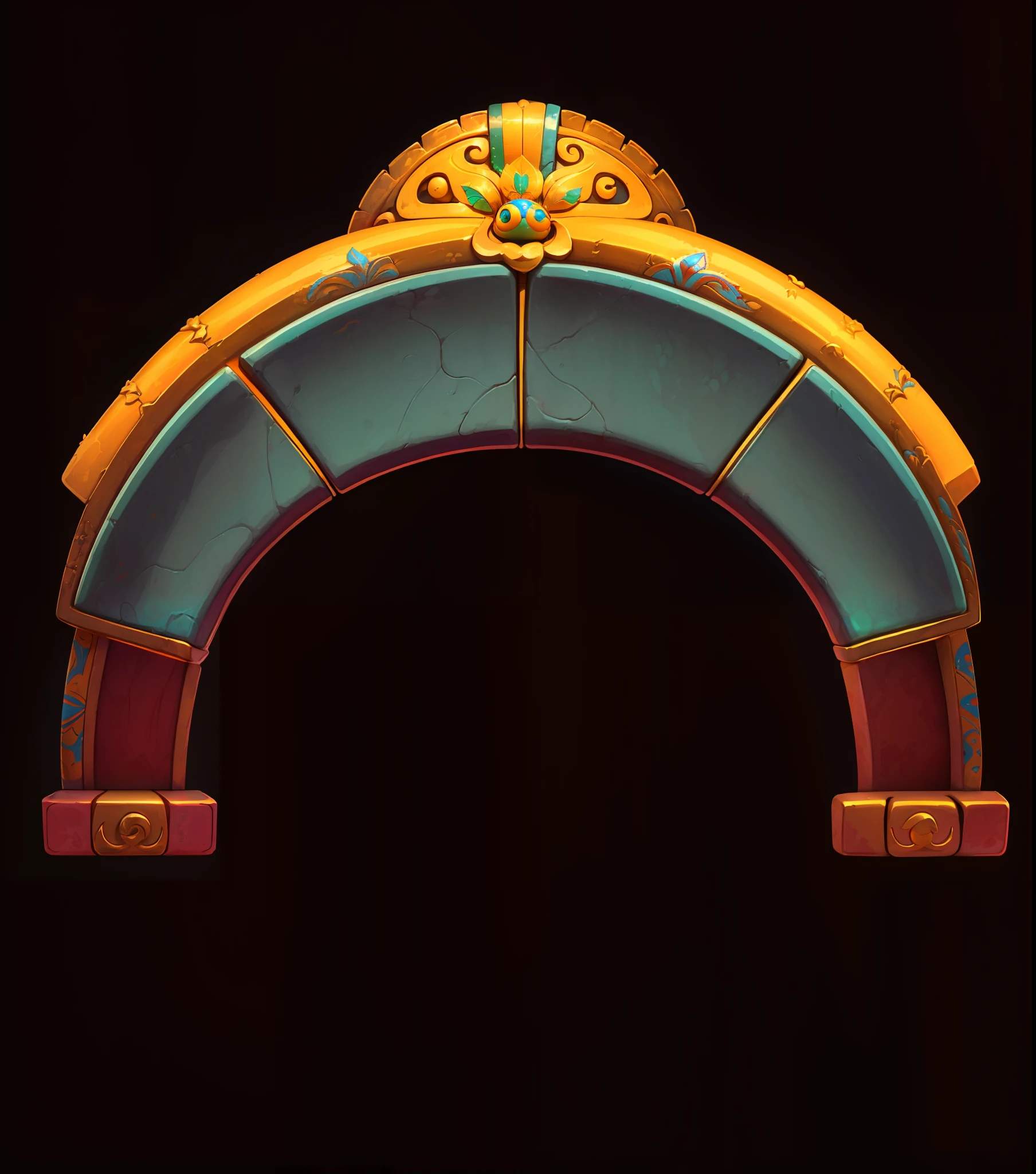 (golden colored:0.8),(amarelo:0.2),(Color:0.3),mayan style,Hawaiian Nation,gameicon,highest masterpiece,high qulity